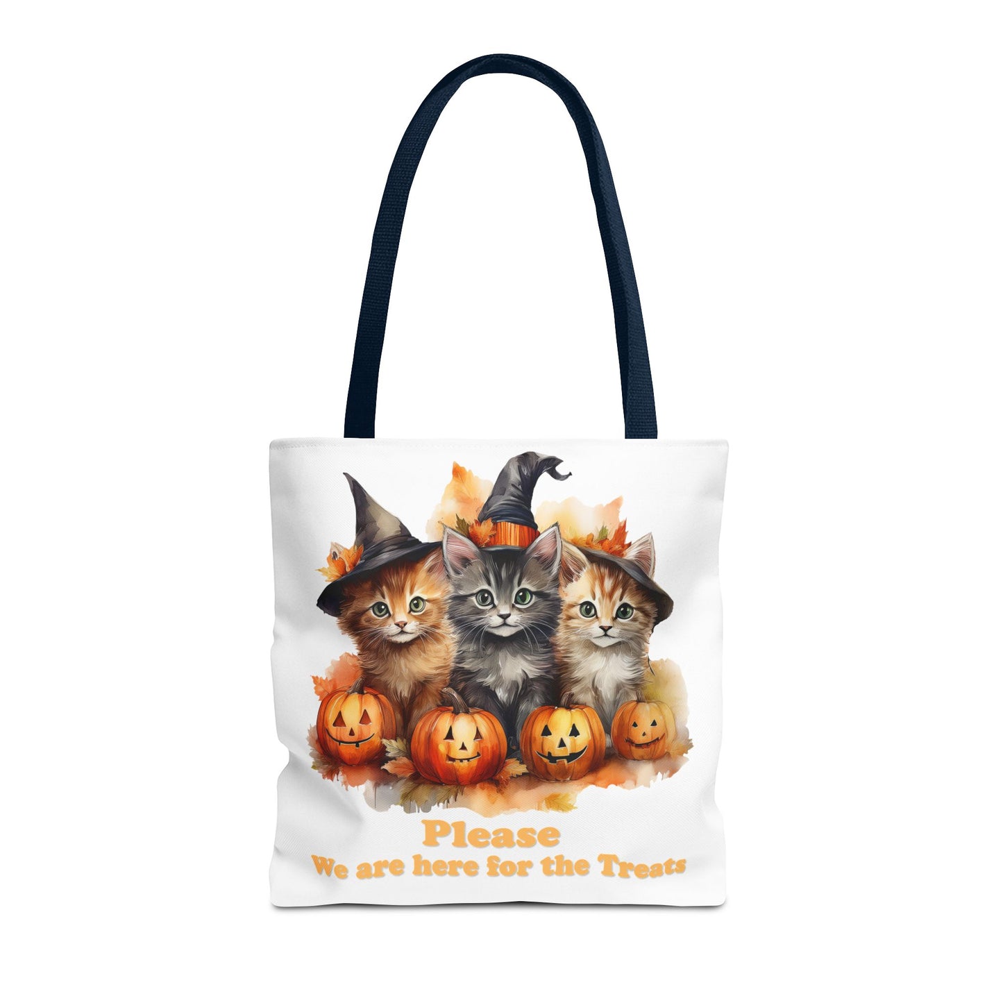 Halloween Cat Tote Bag - "Please We Are Here for the Treats"