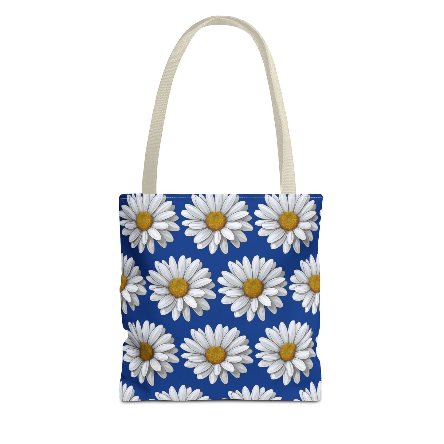 Daisy Tote Bag - White Floral Design Summer Fashion Accessory