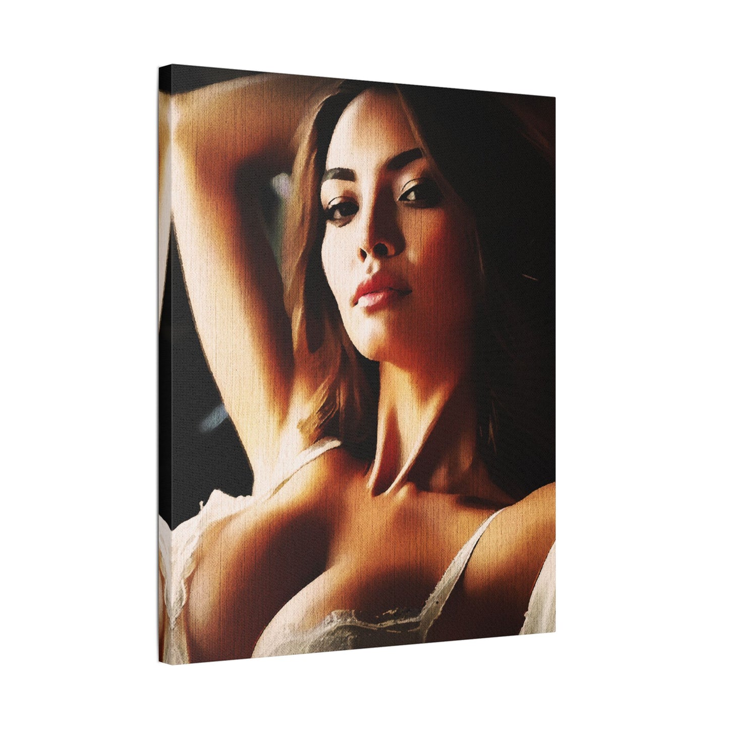 Empowered Allure – Striking Portrait of Confidence and Timeless Feminine Grace in Art - Elegant Satin Canvas Art Print, Modern Home Decor, Wall Art for Living Room, Bedroom Aesthetic, Unique Gift Idea