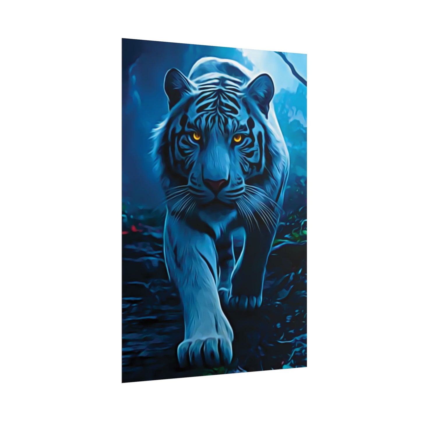 π
Blue Ember: Strength in Stillness, Power in Motion - Majestic Tiger Rolled Poster, Wildlife Decor, Animal Lover Gift, Home Wall Art, Tiger Poster Print