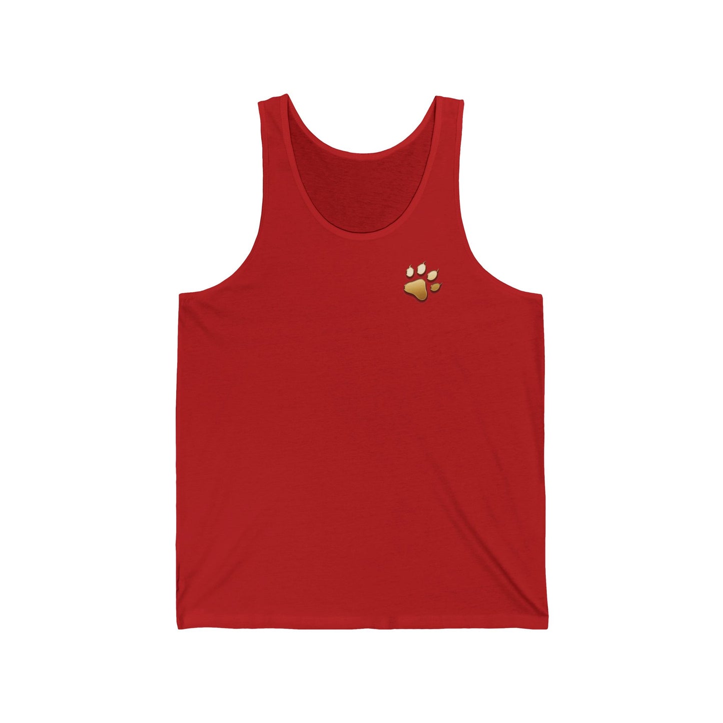 Cute Golden Cat Paw Print Unisex Jersey Tank - Perfect for Animal Lovers