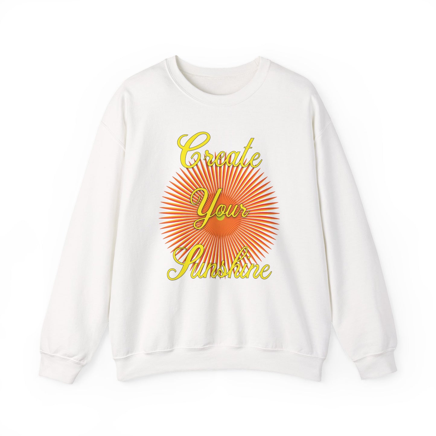 Shine Boldly β Create Your Own Sunshine in Every Step βοΈπ - Sunshine Crewneck Sweatshirt - Cozy Gift for Dreamers, Unisex Pullover, Inspirational Apparel, Life Celebration, Positive Vibes