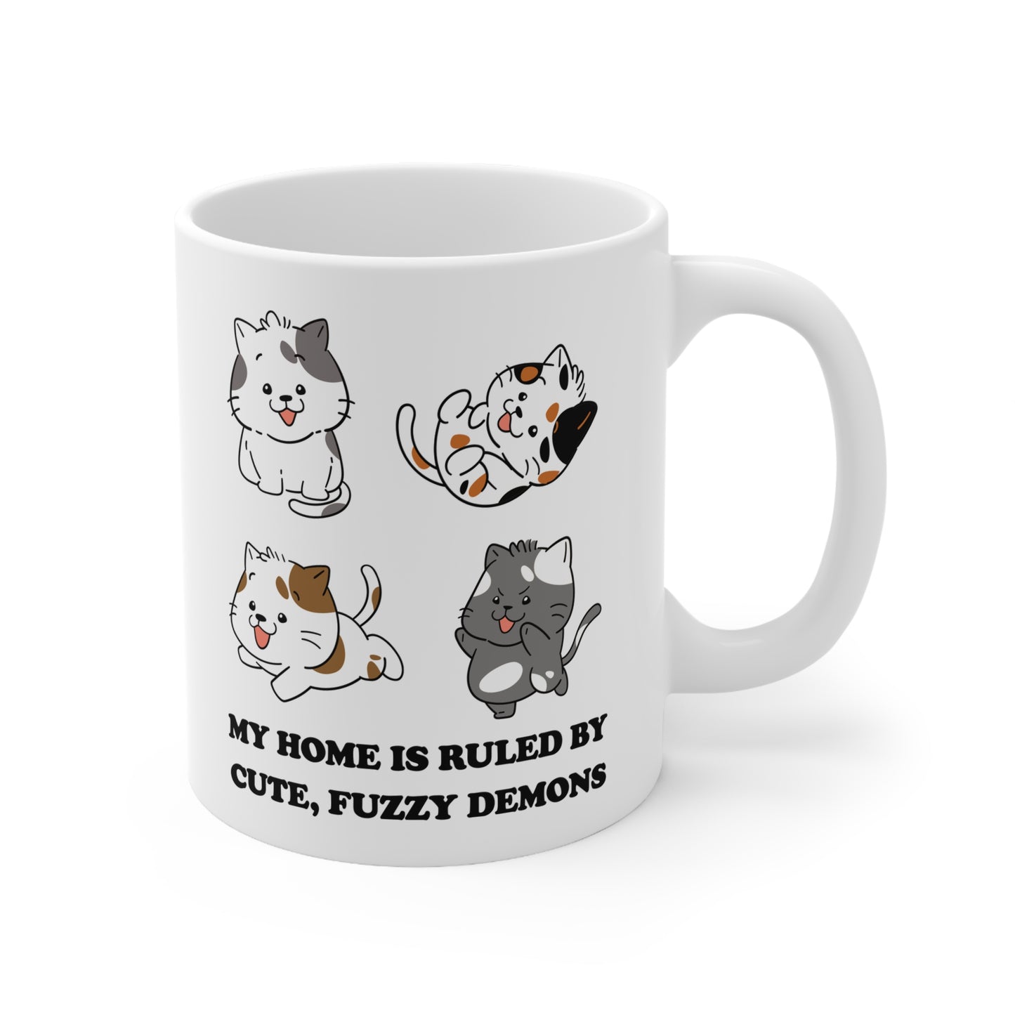Cute Fuzzy Demons Coffee Mug | 11oz & 15oz | Perfect Gift for Cat Lovers