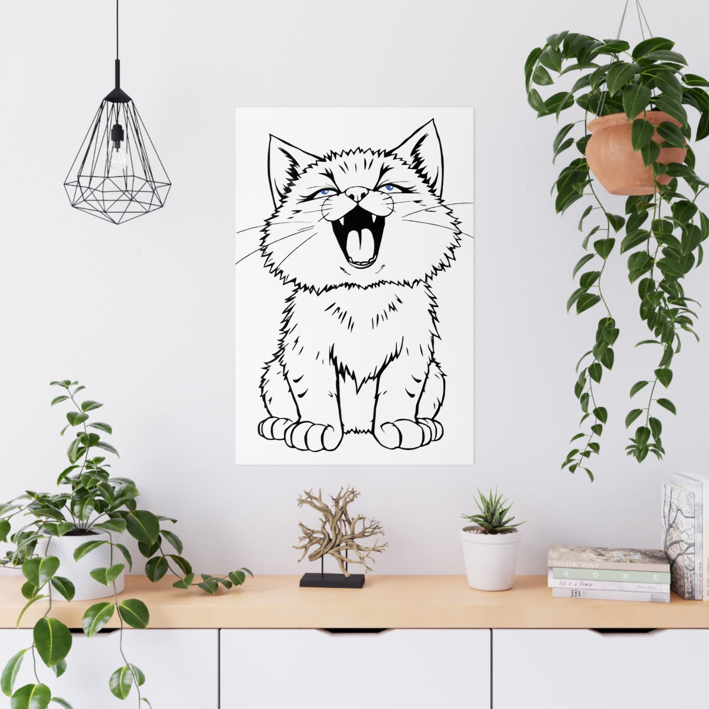 Playful Cat Matte Poster, Cat Lover Decor, Cute Wall Art, Kids Room Wall Art, Gift for Cat Owners, Funny Pet Prints
