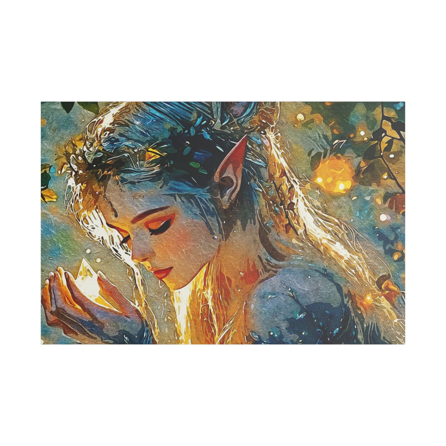 "Whispers of Light: An Enchanted Elven Dreamscape of Magic, Hope, and Inner Illumination" - Enchanting Fairy Art Canvas, Whimsical Wall Décor, Magical Home Accent, Perfect Gift for Fantasy Lovers, Dreamy Art for Bedroom