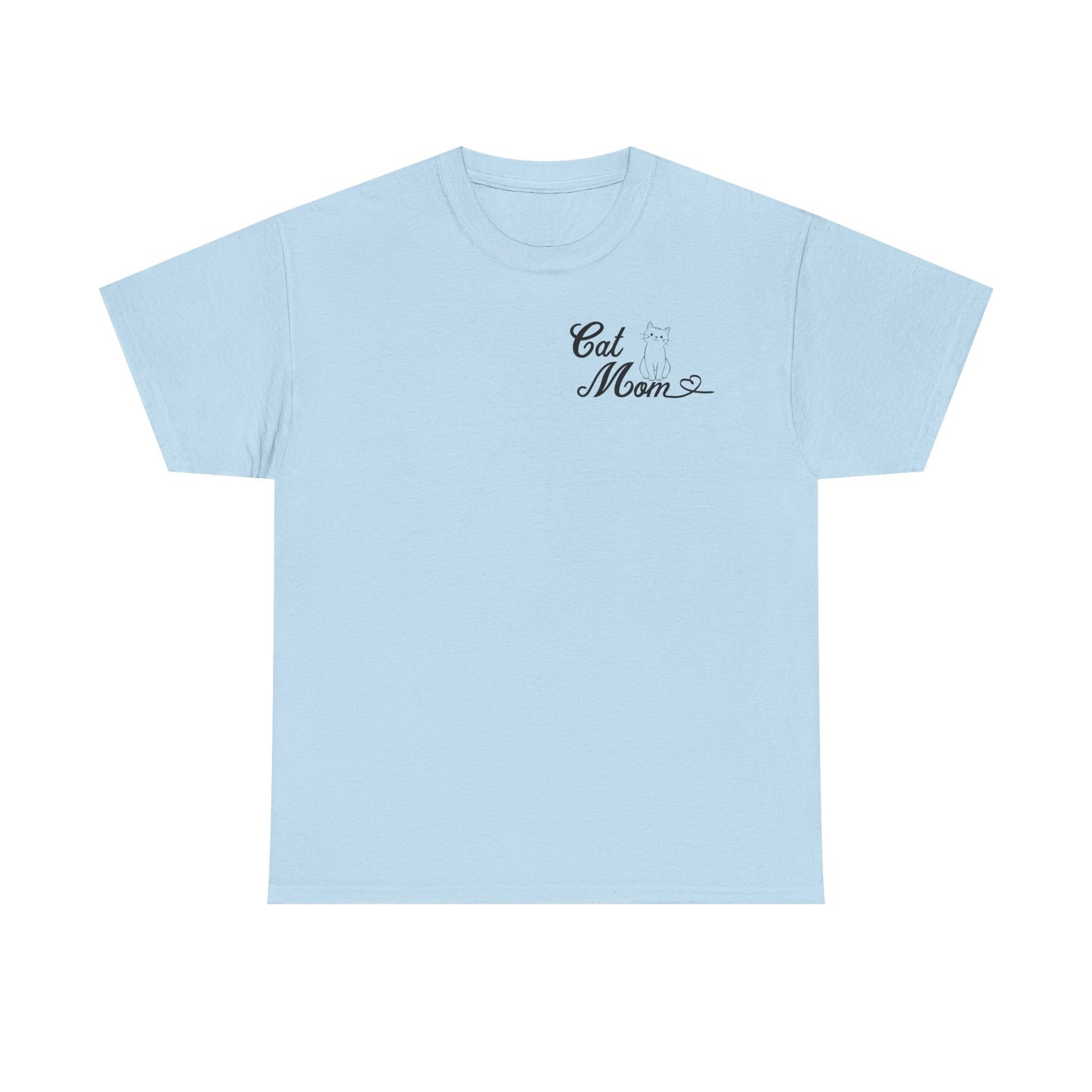 'Cat Mom' Unisex Heavy Cotton Tee - Perfect Gift for Cat Lovers