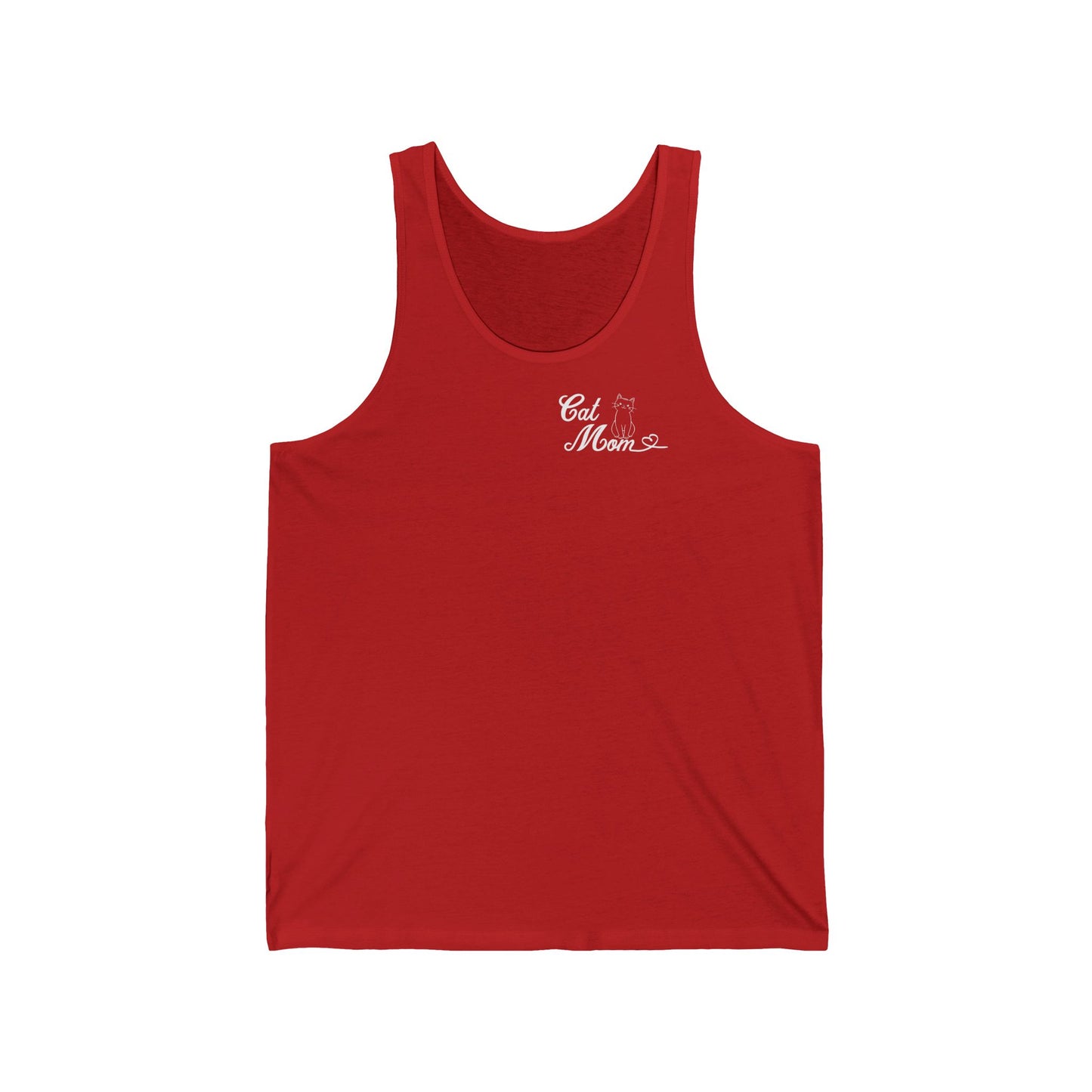 'Cat Mom' Unisex Jersey Tank Top - Perfect Gift for Cat Lovers