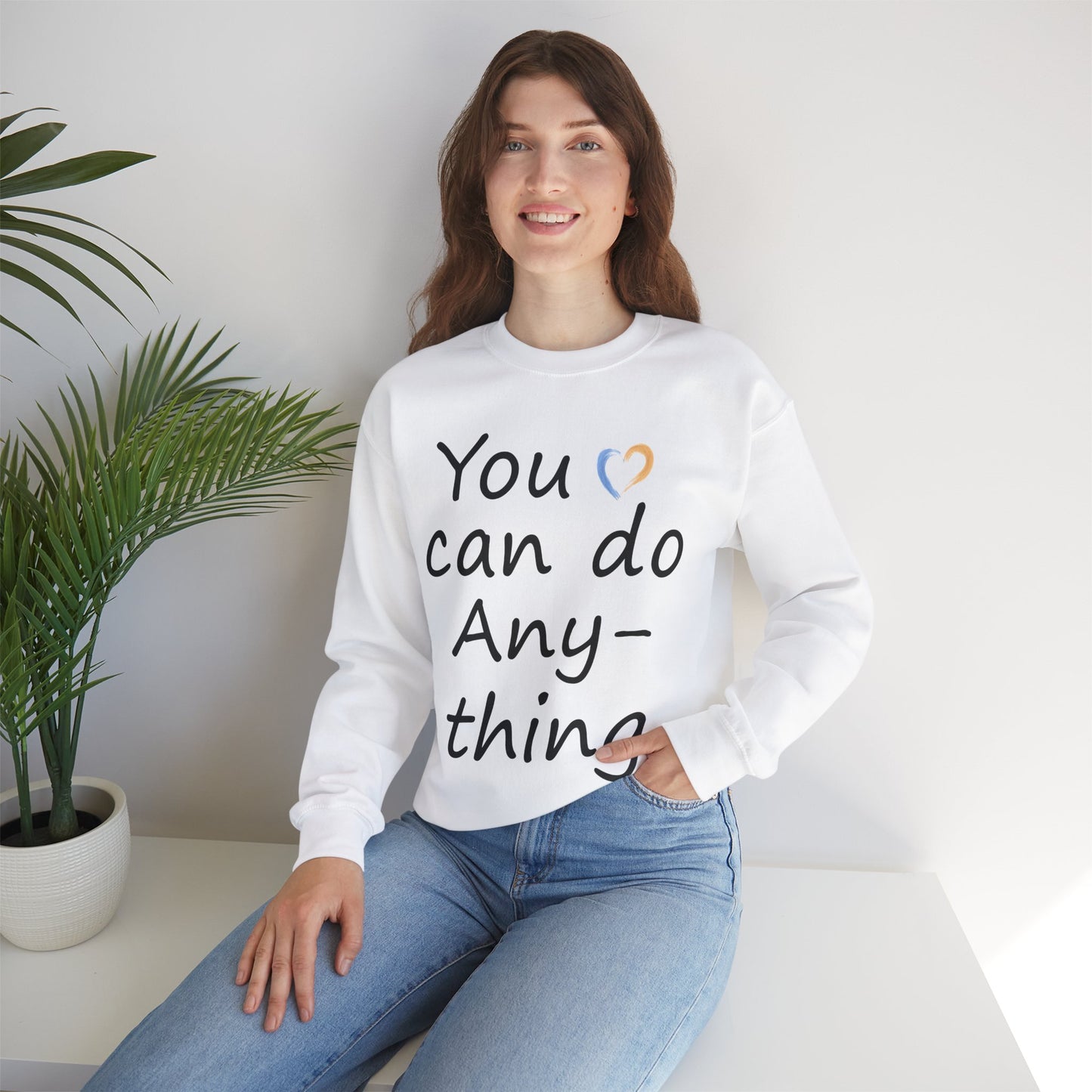 Motivational Crewneck Sweatshirt - You Can Do Anything