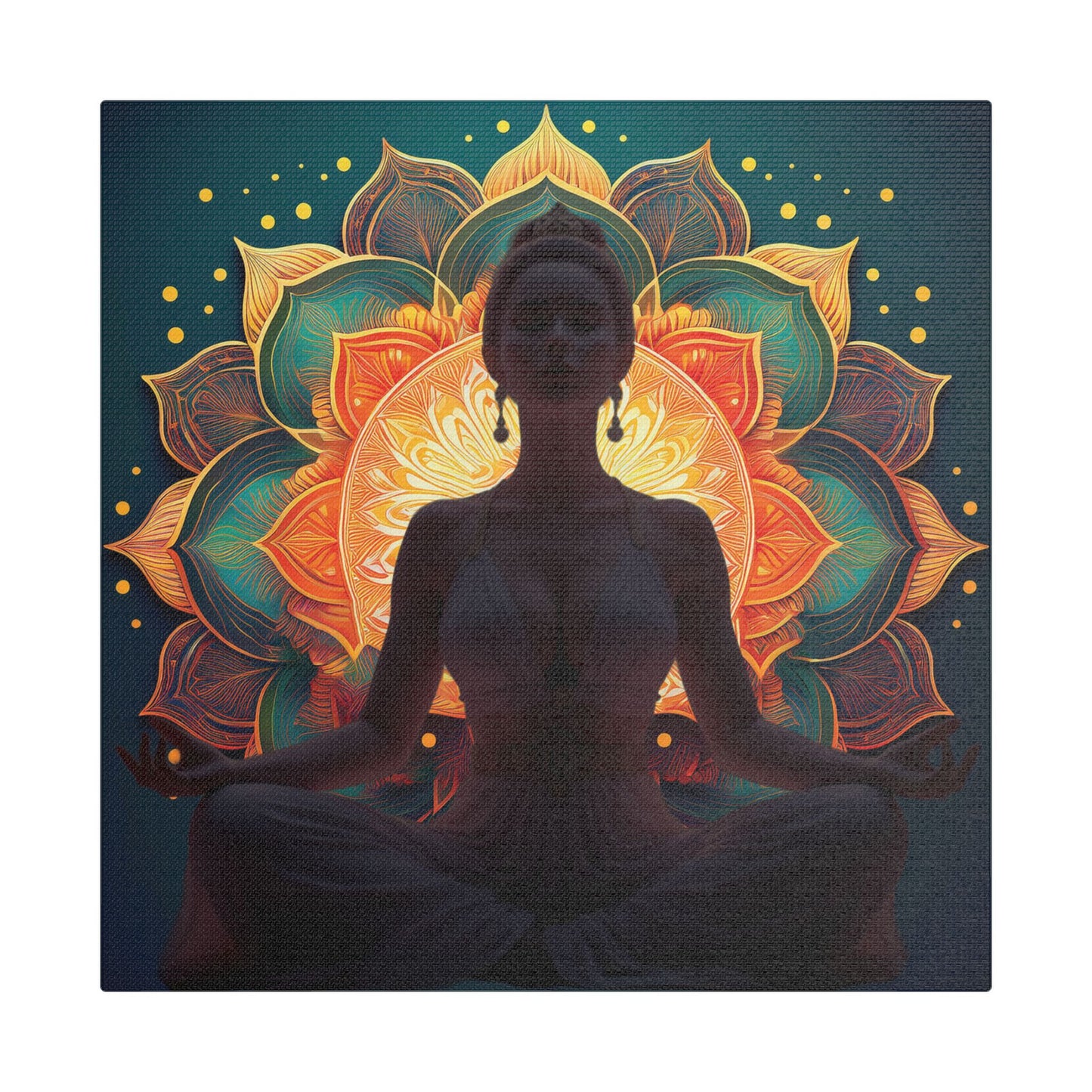 Meditative Canvas Wall Art, Spiritual Decor, Yoga Room Artwork, Holistic Gift, Mindfulness Home Decor