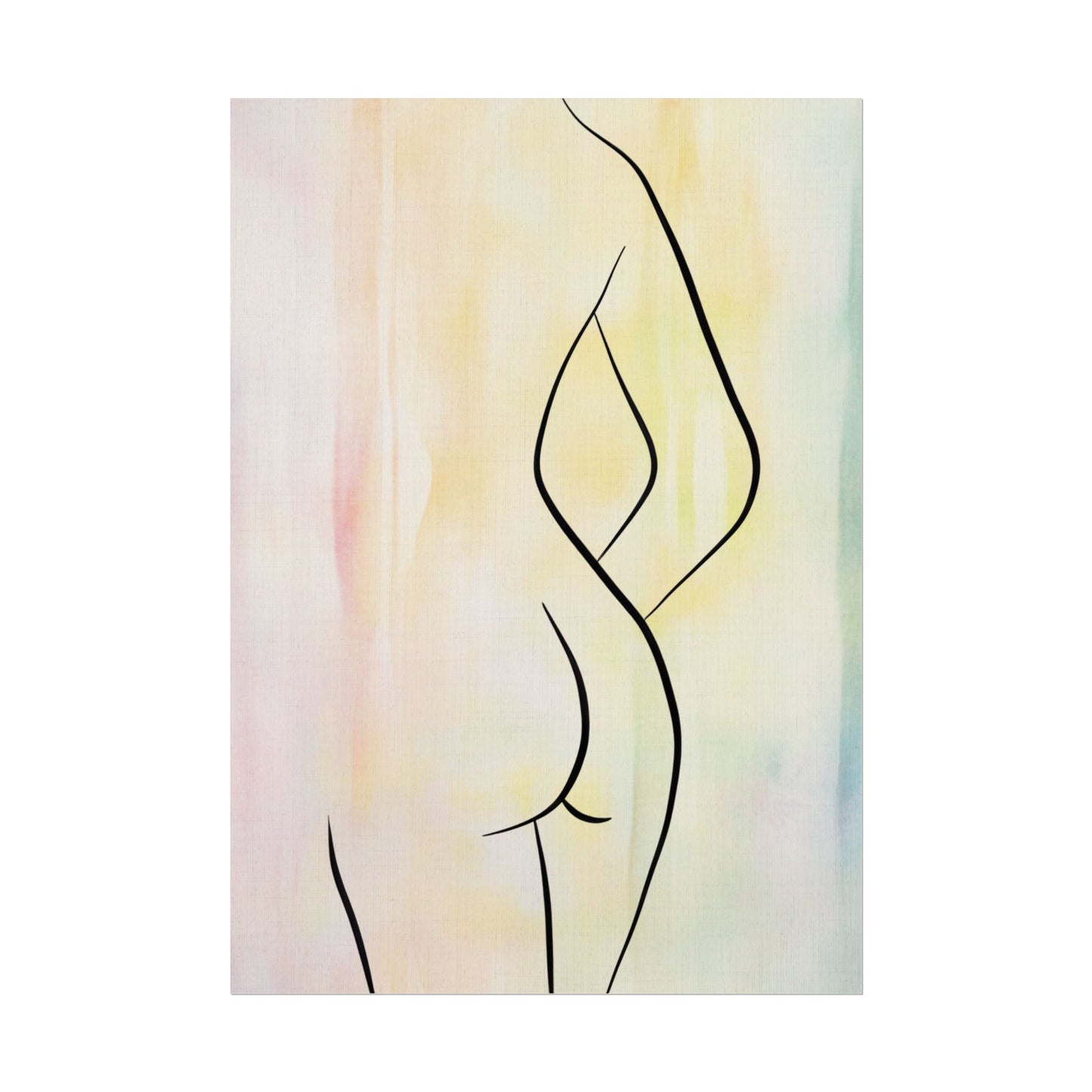 Elegant Abstract Art Rolled Poster - Minimalist Body Line Design for Home Decor