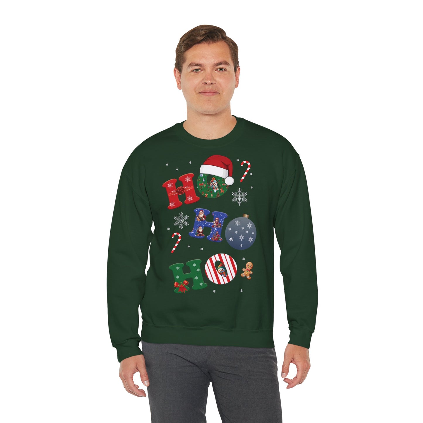🎄Joy Stacked: A Tower of Holiday Cheer - Festive Crewneck Sweatshirt with Holiday Cheer, Cozy Winter Sweater, Christmas Gift, Unisex Holiday Apparel, Comfortable Loungewear