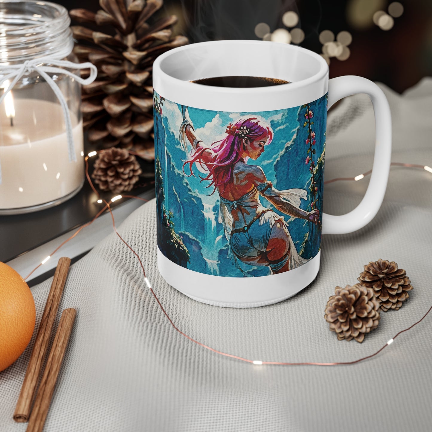 Blossom Beyond β Where Fantasy Blooms and Courage Flows πΈπ - Ceramic Coffee Cups, 11oz, 15oz