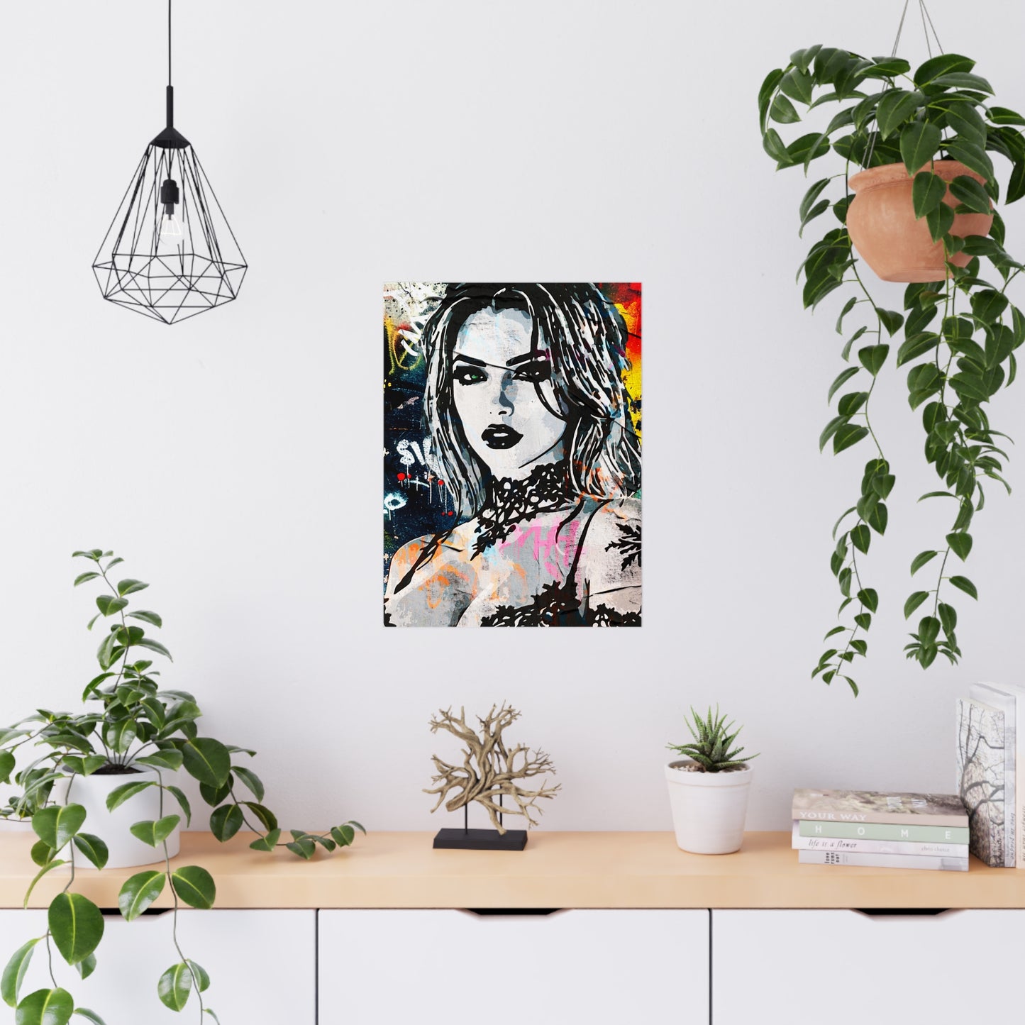 Urban Empress: Ignite Bold Confidence with Vibrant Street Art Elegance - Vibrant Matte Wall Art Posters, Urban Decor, Contemporary Home Design, Unique Gift for Art Lovers, Modern Wall Decor