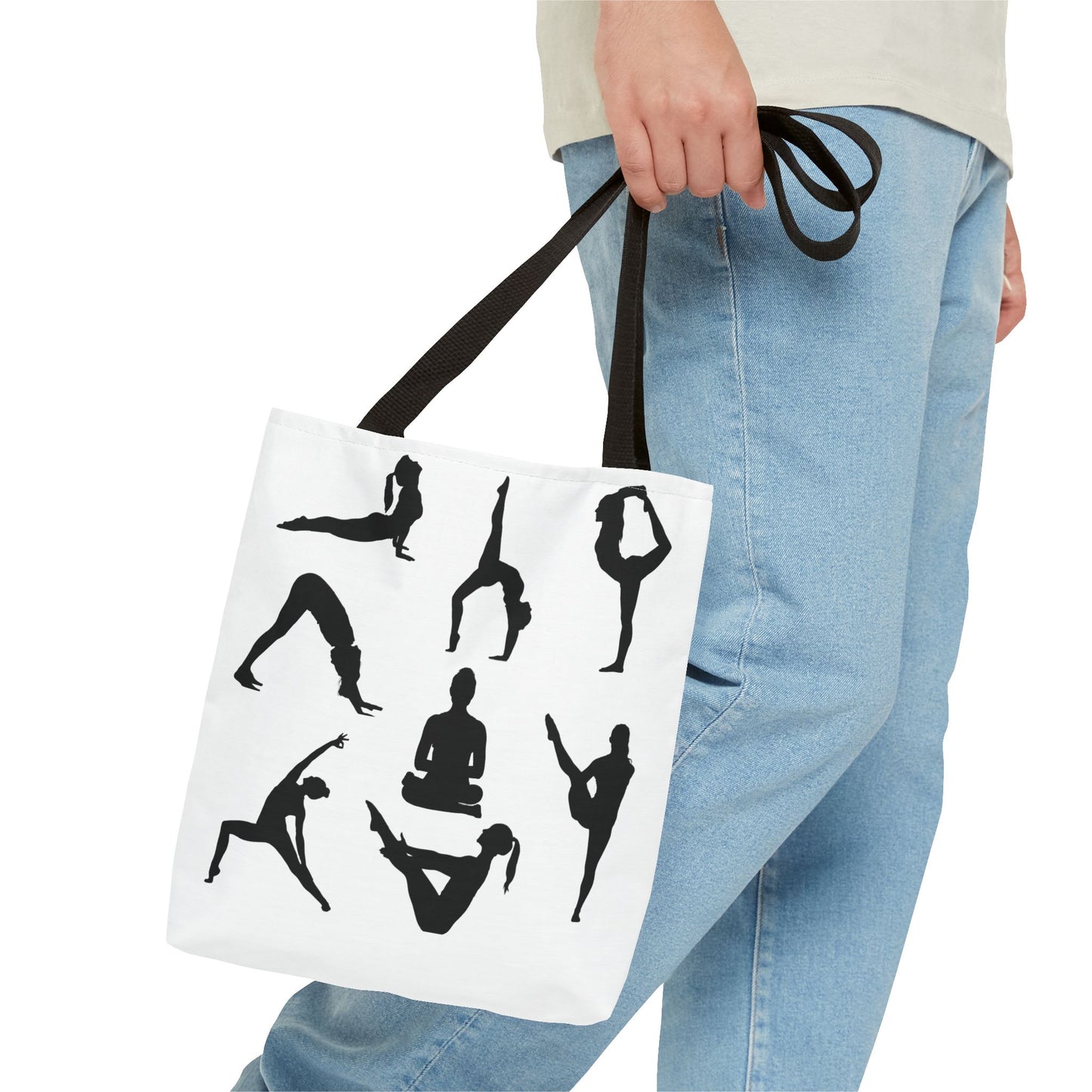 Yoga Tote Bag featuring YOGA Poses
