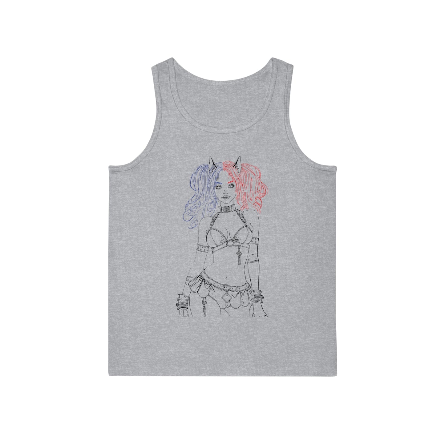 Anime style Graphic Tank Top with Unique Manga, Kawaii, Cosplay Design, Summer Outfit, Festival Wear, Alternative Fashion, Casual Streetwear