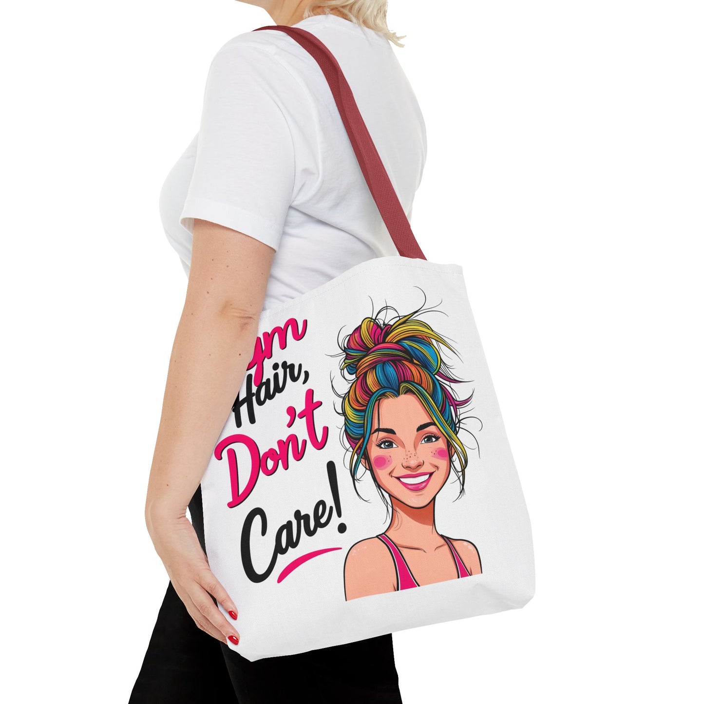 Fun Gym Tote Bag - 'Gym Hair, Don't Care!' - Perfect for Fitness Enthusiasts