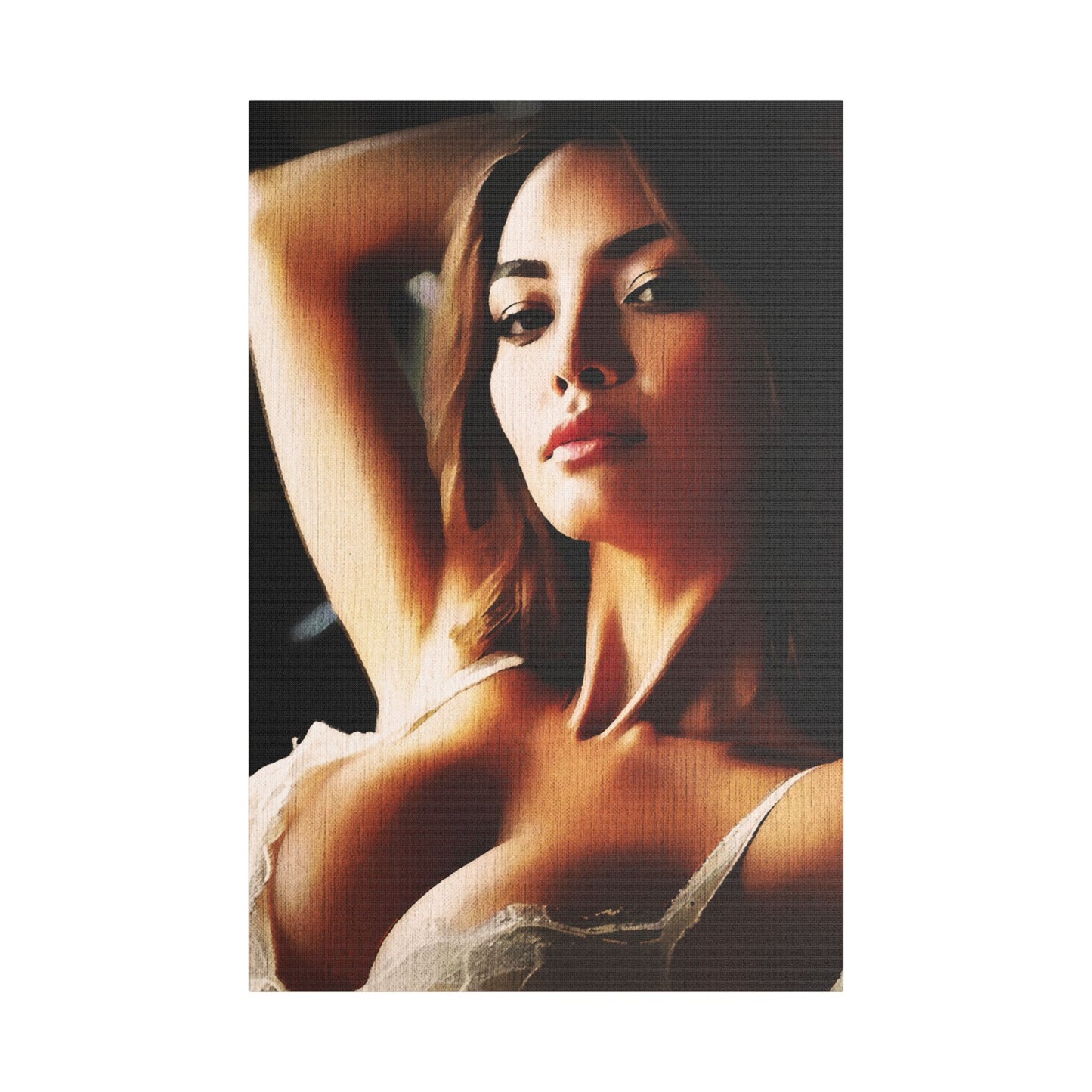 Empowered Allure – Striking Portrait of Confidence and Timeless Feminine Grace in Art - Elegant Satin Canvas Art Print, Modern Home Decor, Wall Art for Living Room, Bedroom Aesthetic, Unique Gift Idea