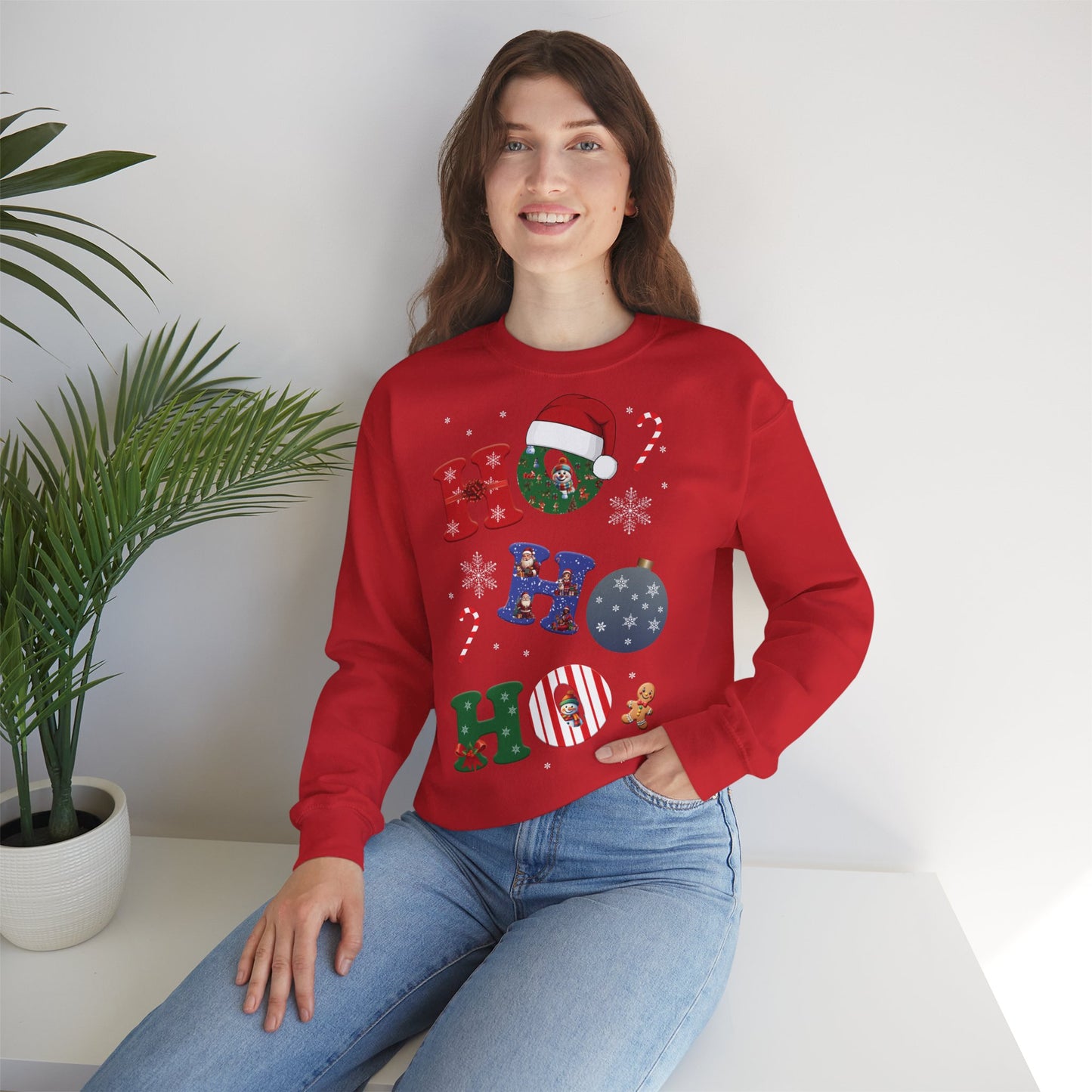 🎄Joy Stacked: A Tower of Holiday Cheer - Festive Crewneck Sweatshirt with Holiday Cheer, Cozy Winter Sweater, Christmas Gift, Unisex Holiday Apparel, Comfortable Loungewear