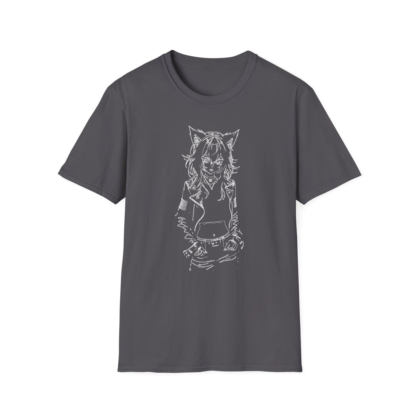 Stylish Anime Catgirl-Inspired Unisex Softstyle T-Shirt - Perfect for Anime Lovers