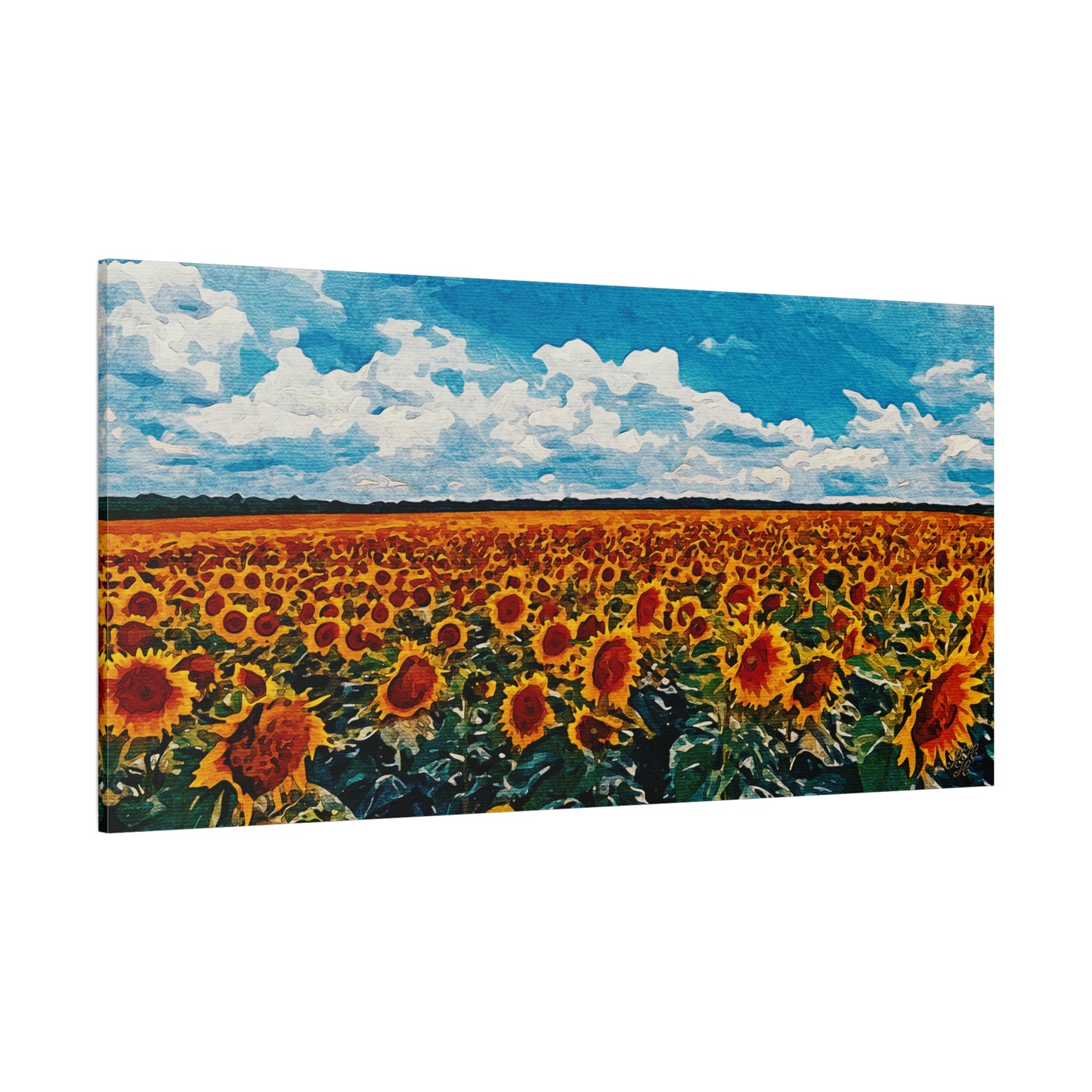 'Vibrant Sunflower Field' Canvas Print Wall Art