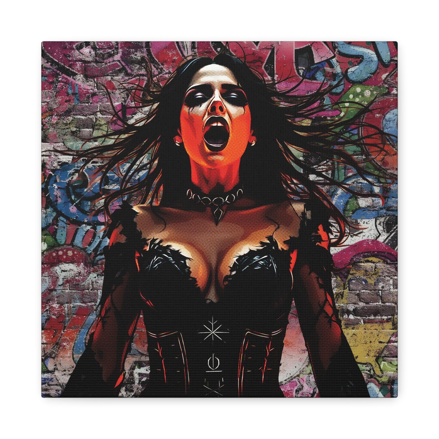 - Gothic Wall Art Canvas, Stretched Canvas Print, Dark Artwork for Home Decor, Unique Gift for Halloween, Stylish Living Room Decor