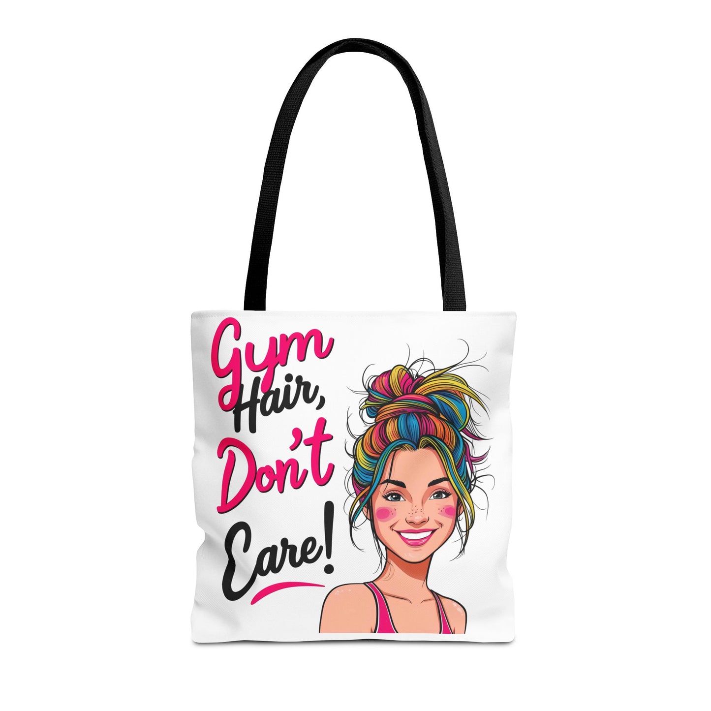 Fun Gym Tote Bag - 'Gym Hair, Don't Care!' - Perfect for Fitness Enthusiasts