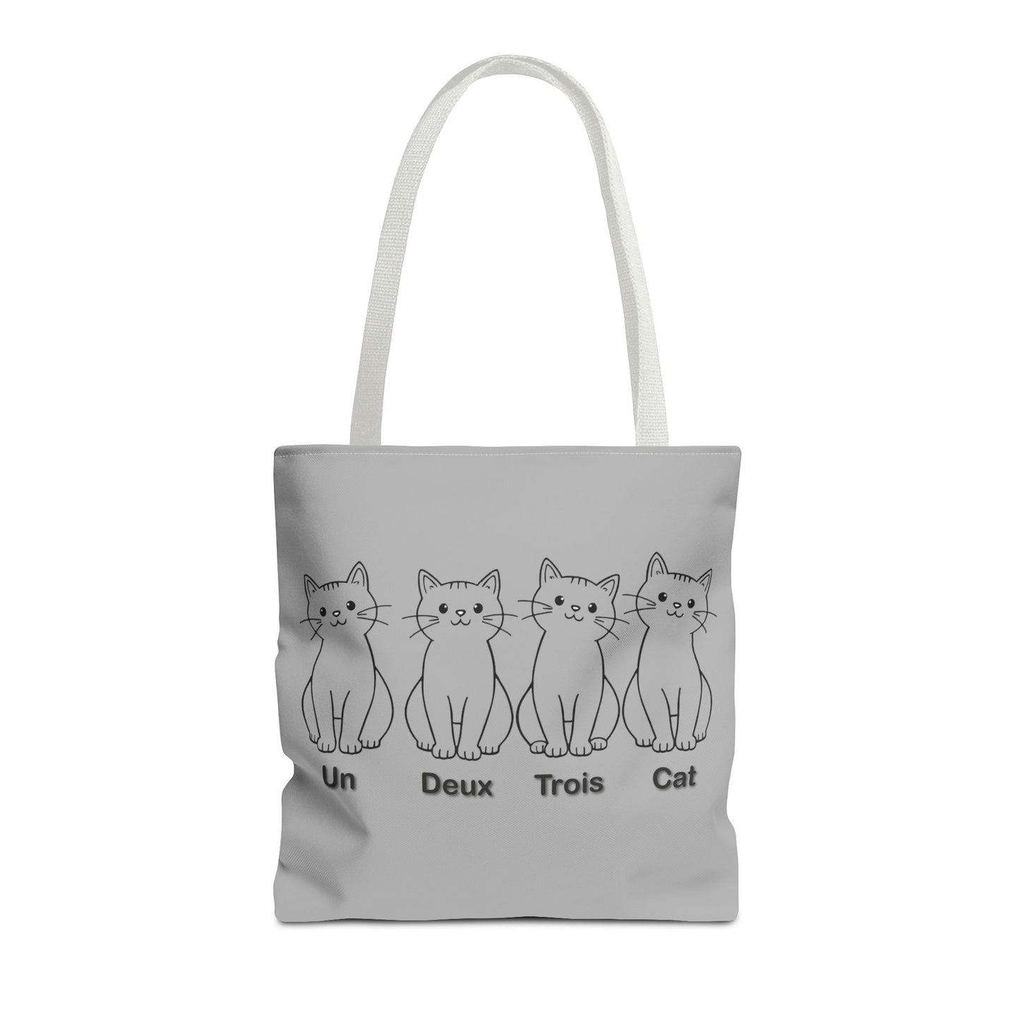 Funny Cat Tote Bag - Un Deux Trois Cat Design - Cute Cat Lover Gift