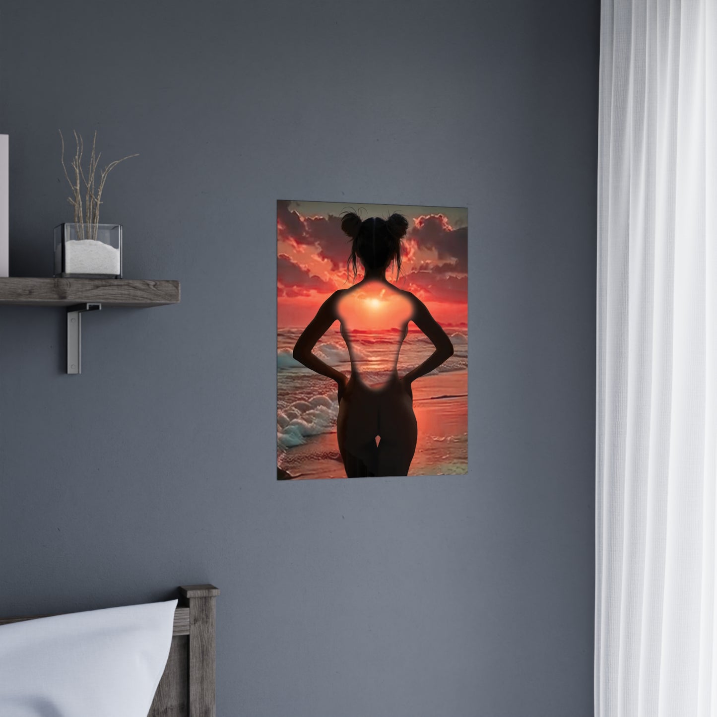 Sunset Within โ Strength That Shines Through ๐
๐ช - Serene Sunset Matte Poster, Boho Wall Art, Aesthetic Home Decor, Gift for Her, Feminine Art Print