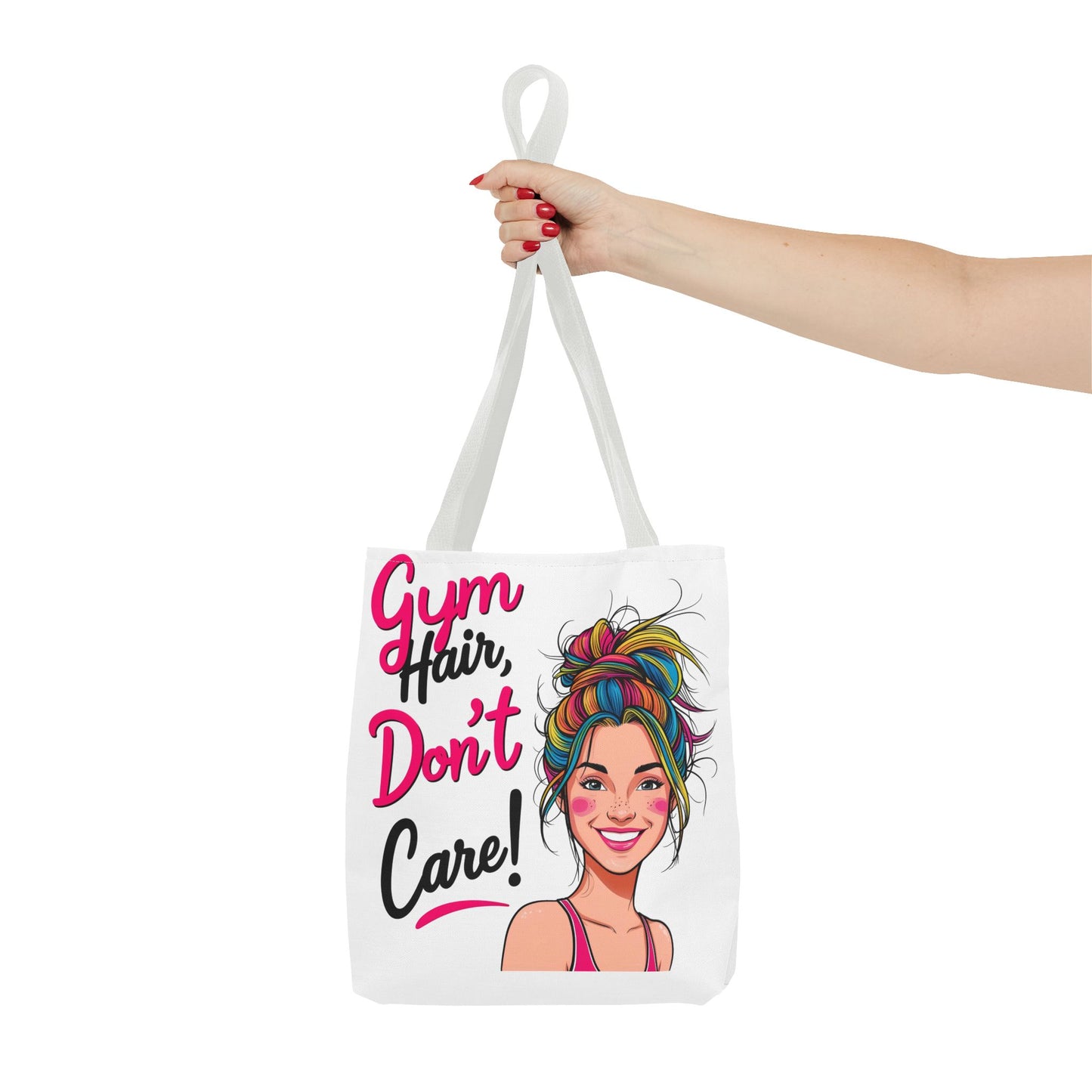 Fun Gym Tote Bag - 'Gym Hair, Don't Care!' - Perfect for Fitness Enthusiasts