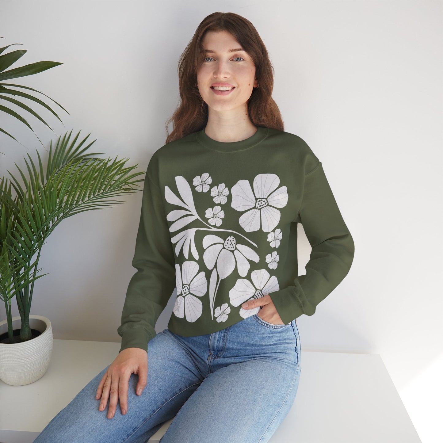 Boho Flower Crewneck Sweatshirt