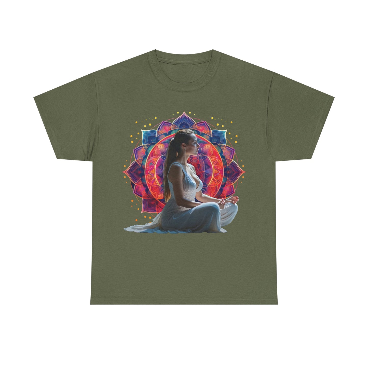 Meditation Vibe Unisex Heavy Cotton Tee - Mindfulness Shirt, Yoga Apparel, Spiritual Gift, Chakra Design, Zen Fashion