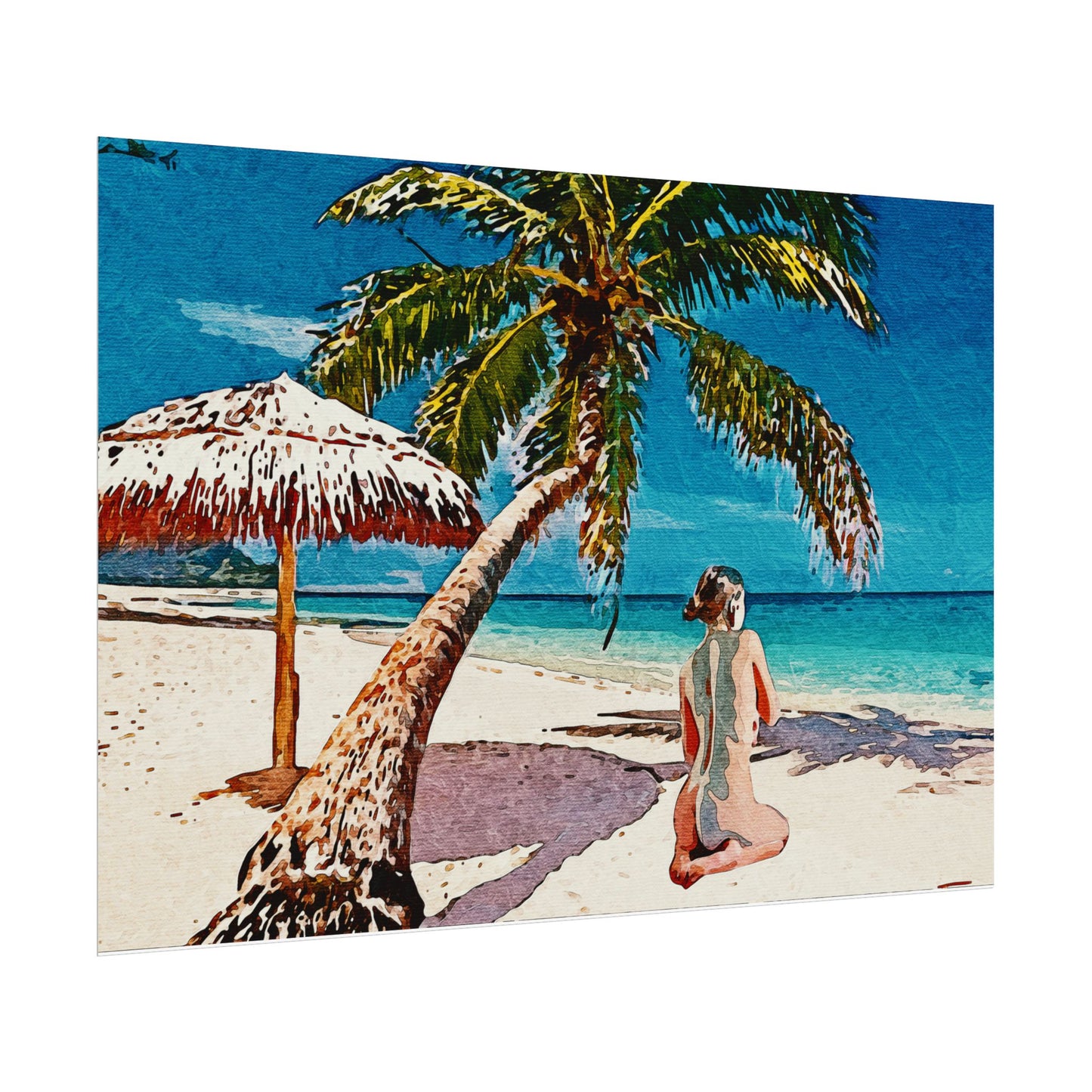 Tropical Beach Rolled Poster - Relaxing Seaside Art for Home Decor