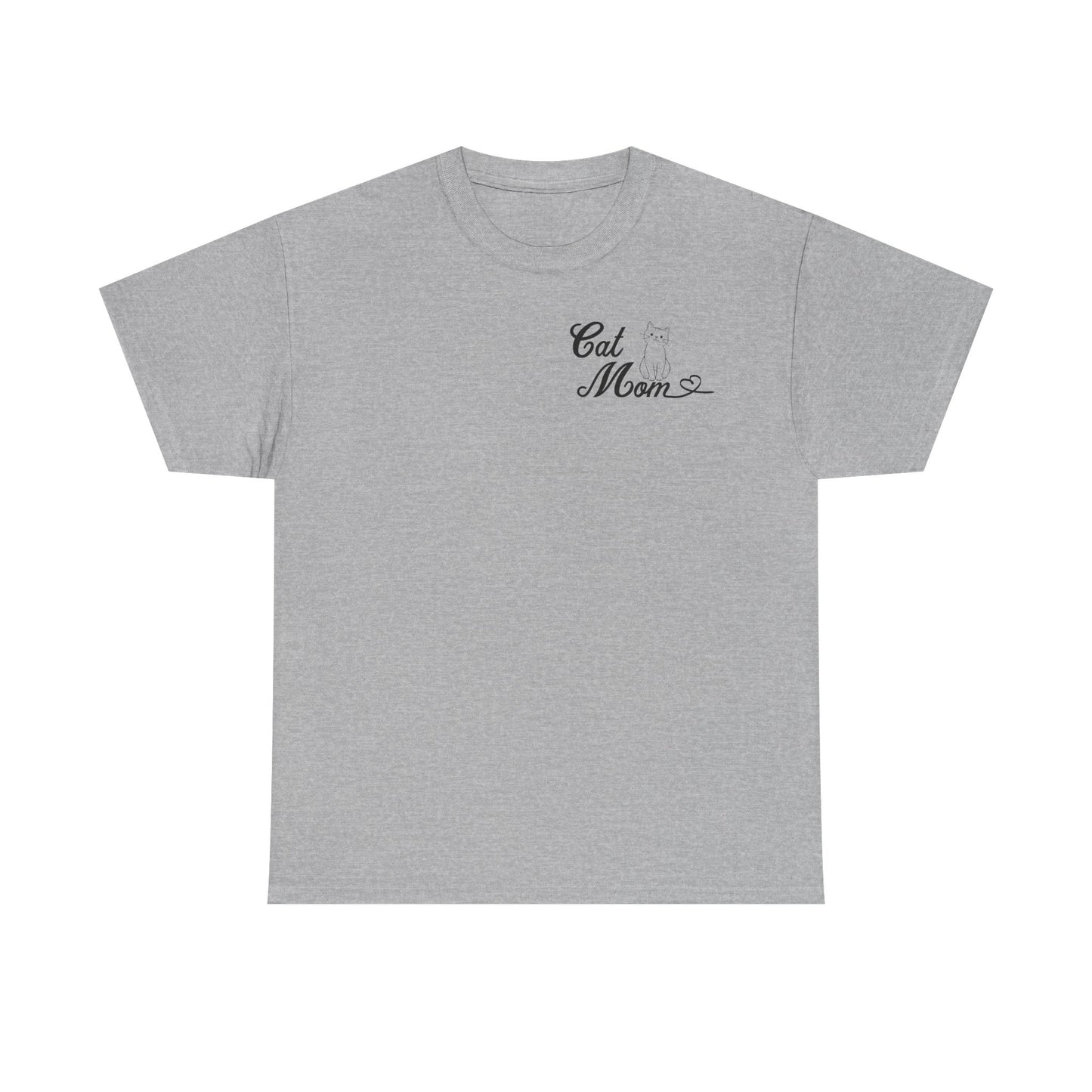 'Cat Mom' Unisex Heavy Cotton Tee - Perfect Gift for Cat Lovers