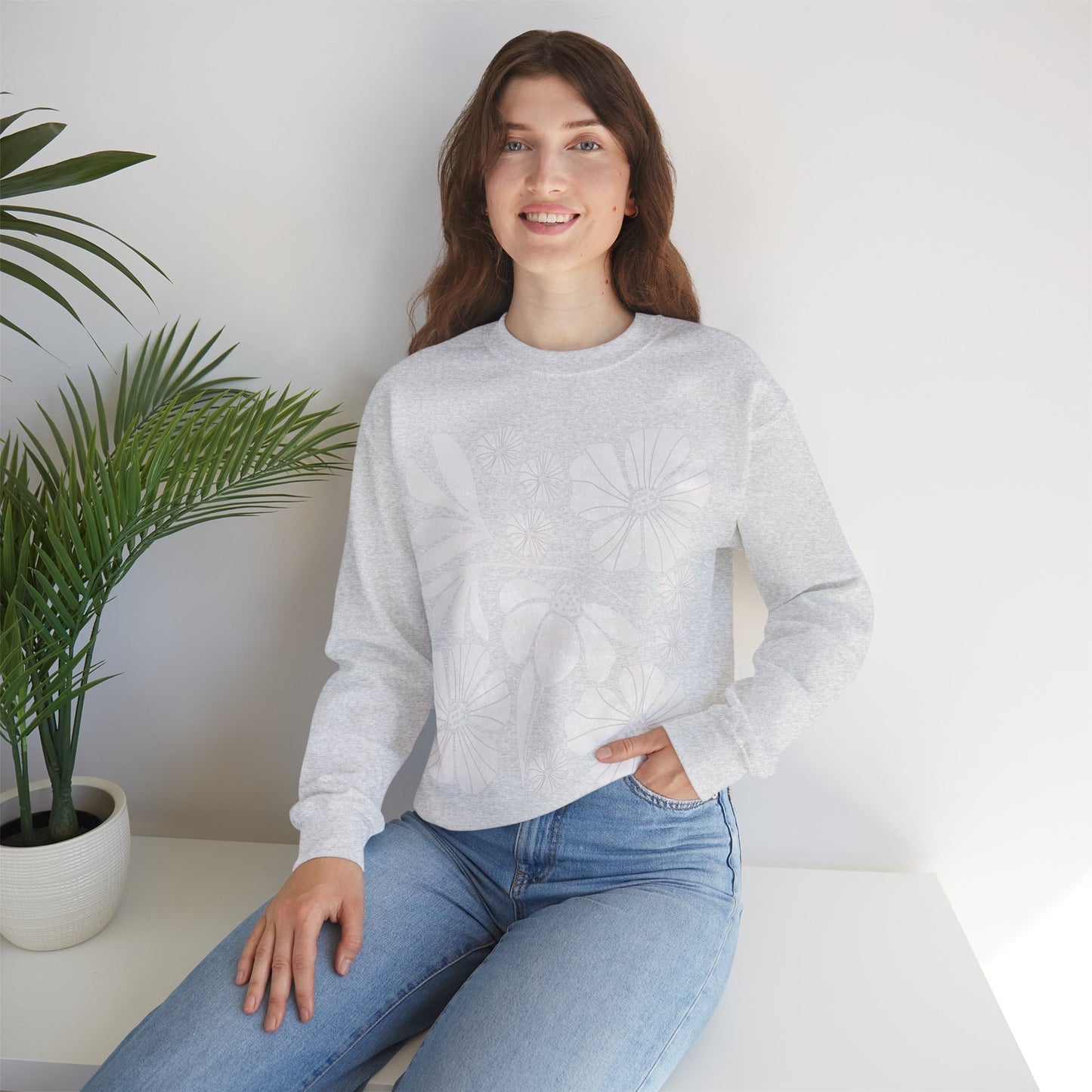 Boho Flower Crewneck Sweatshirt