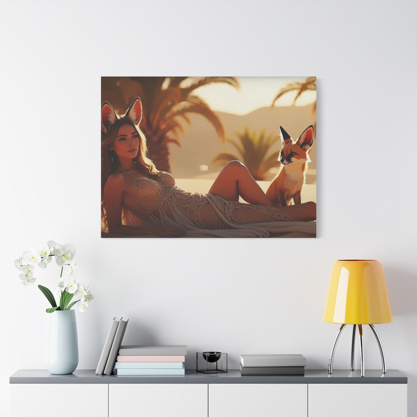 3 Foxes – Desert Fox Muse Canvas Art