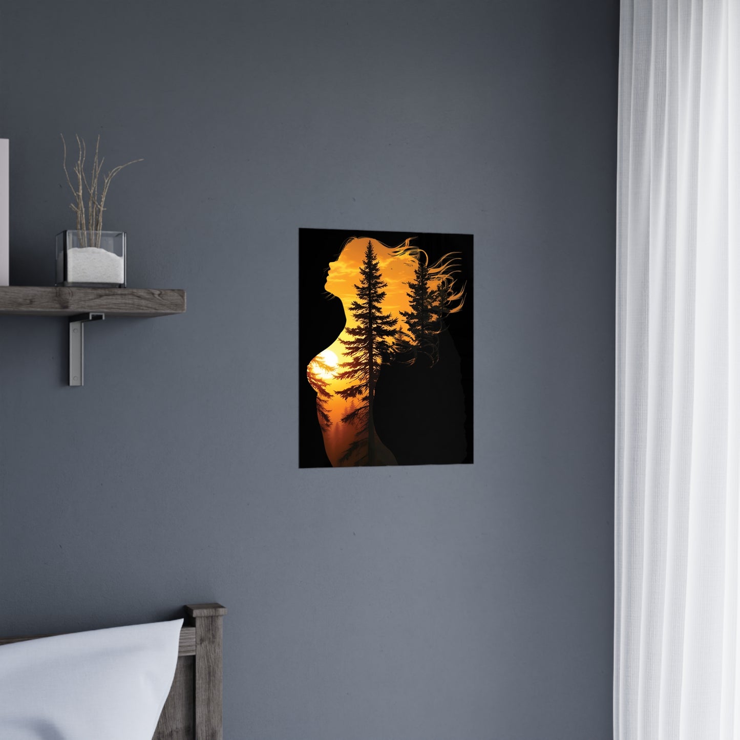 Forest Queen – Embrace the Wild Elegance #ForestQueen #ArtPrint #DoubleExposure #NatureArt #HomeDecor Matte Poster, Bohemian Wall Art, Home Decor, Inspirational Art, Gifts for Nature Lovers, Bedroom Decoration