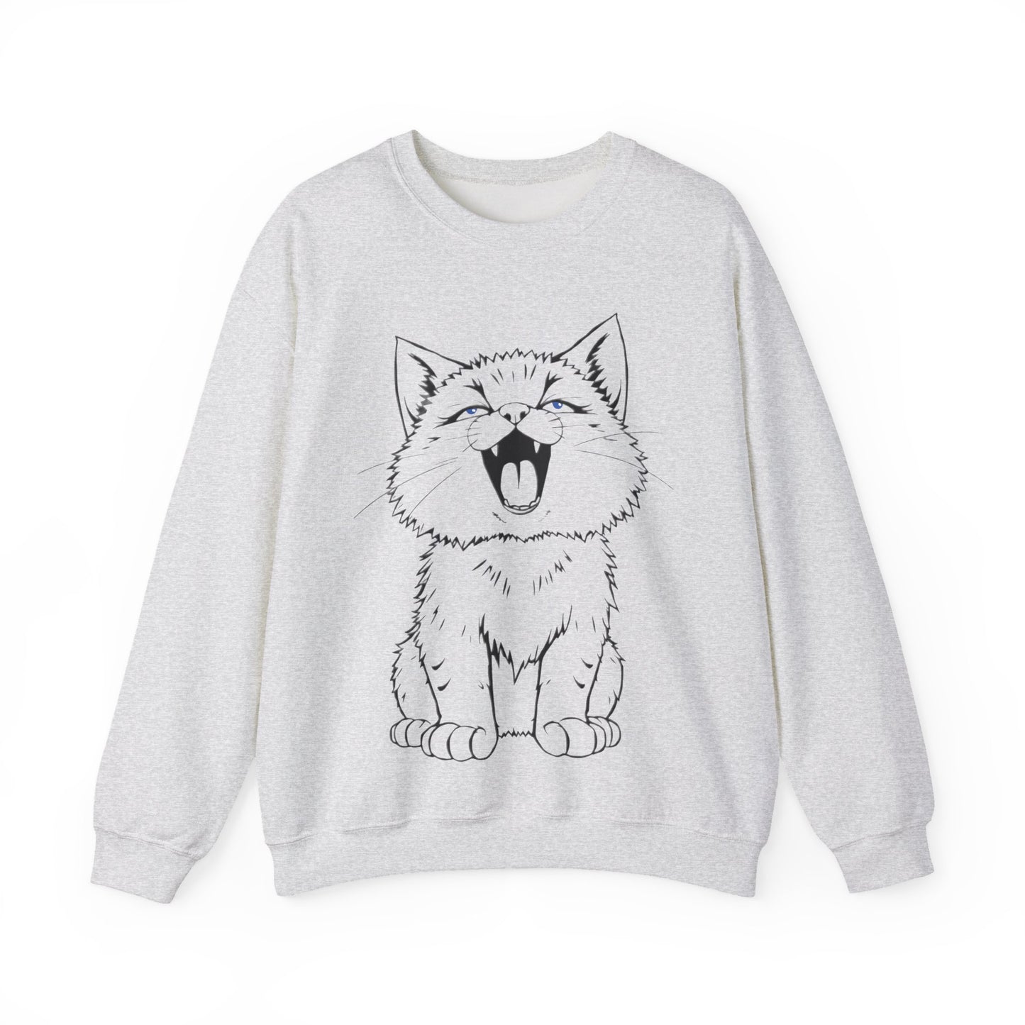 Cute Anime Cat Sweatshirt, Cozy Unisex Crewneck, Kawaii Sweatshirt, Gift for Cat Lovers, Comfortable Casual Fashion