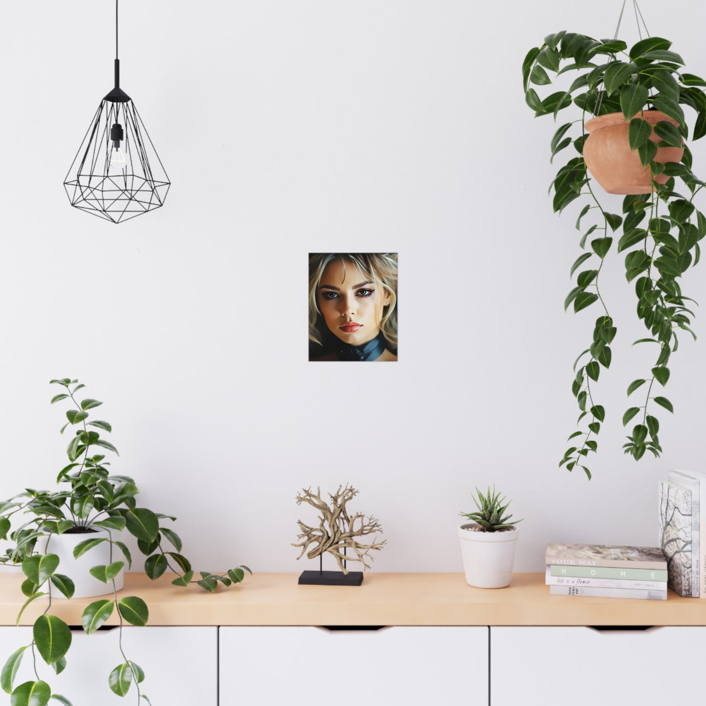 'Golden Whispers' – Flowing Hair Elegance for Inspired Spaces - Chic Matte Posters, Trendy Wall Art, Elegant Decor, Modern Home Design, Art for Living Room, Fashion-Inspired Artwork