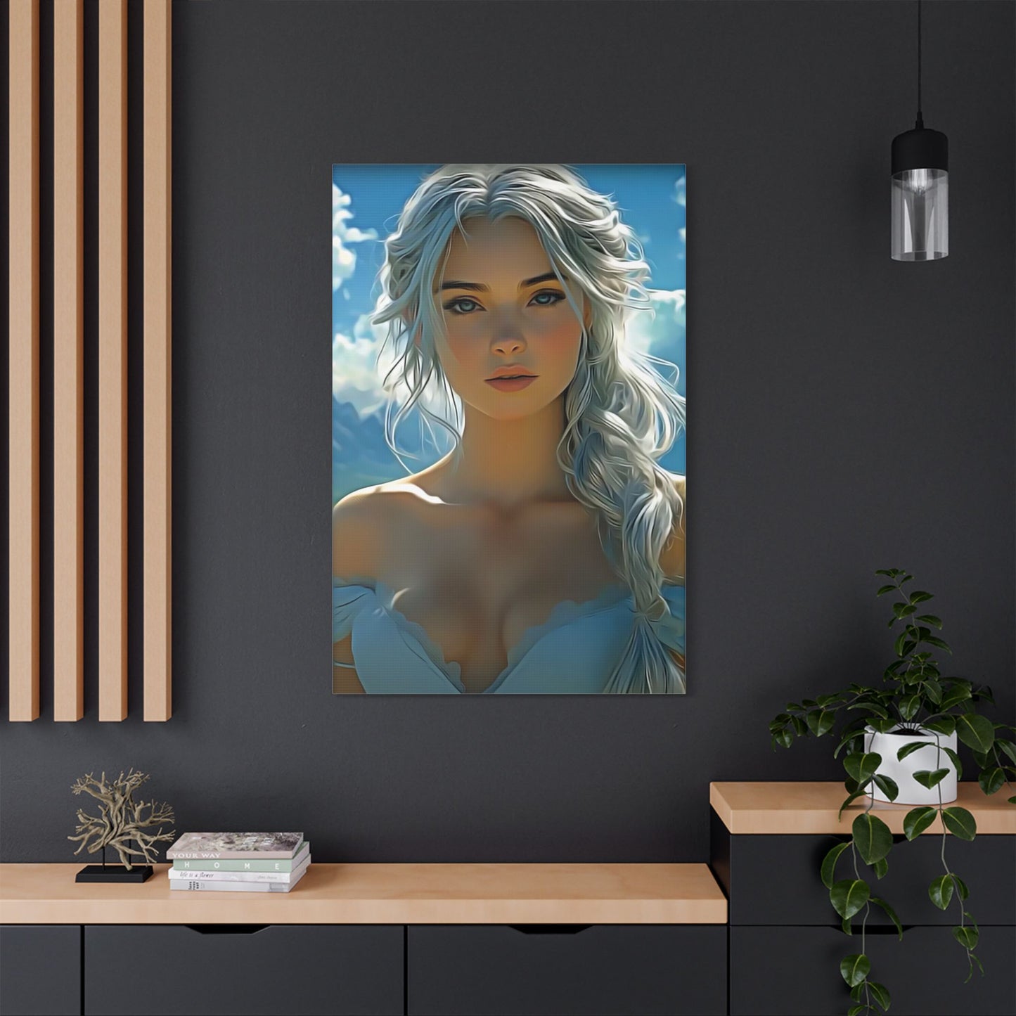Radiance Within: The Calm Power of Beauty - Stretched Satin Canvas Art Print, Ethereal Wall Decor, Modern Home Aesthetic, Inspirational Art, Gift for Art Lovers