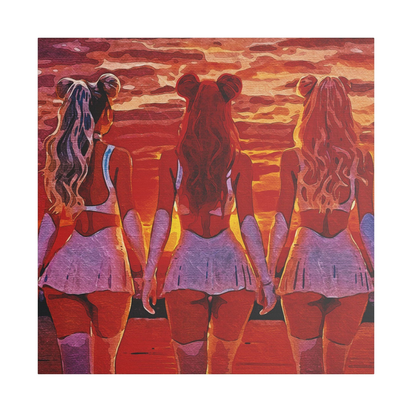 Horizon Sisters β United in Light and Love π
ππ β Unity & Peace in Vibrant Coastal Light - Stretched Canvas Art Print, Boho Wall Decor, Beach Sunset Art, Girls Artwork, Home and Living
