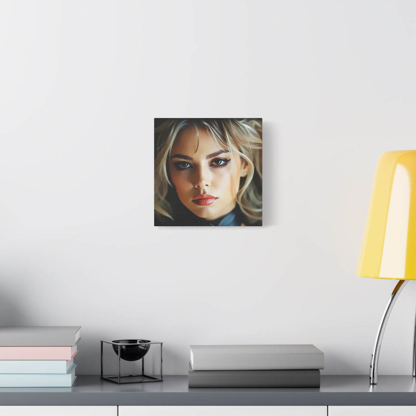 Golden Whispers – Flowing Hair Elegance for Inspired Spaces - Stretched Satin Canvas Art Print, Elegant Wall Décor, Modern Home Accent, Gift for Art Lovers, Portrait Artwork