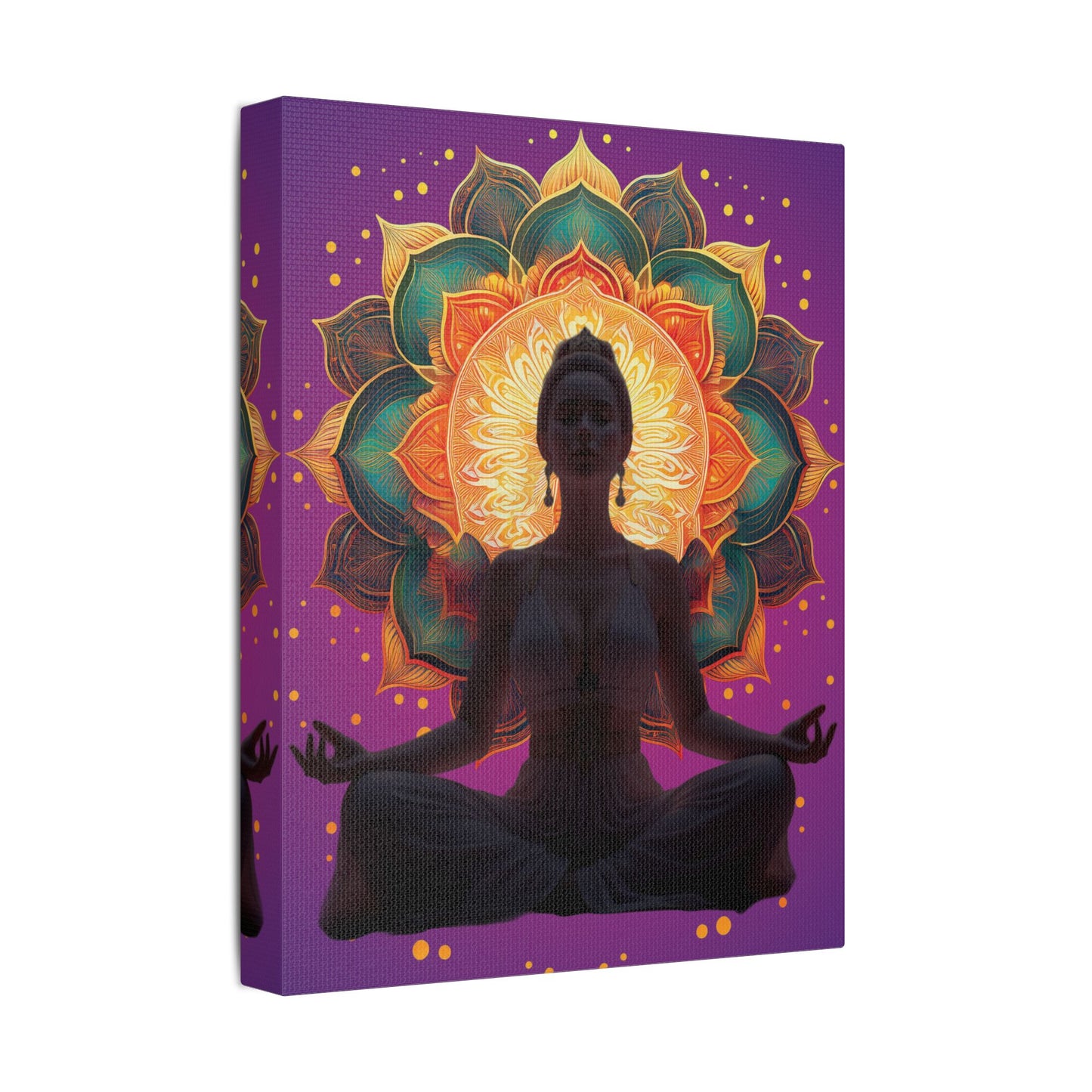 Meditation Canvas Art Print, Spiritual Wall Decor, Yoga Decor, Mindfulness Gift, Bohemian Art, Lotus Flower Canvas