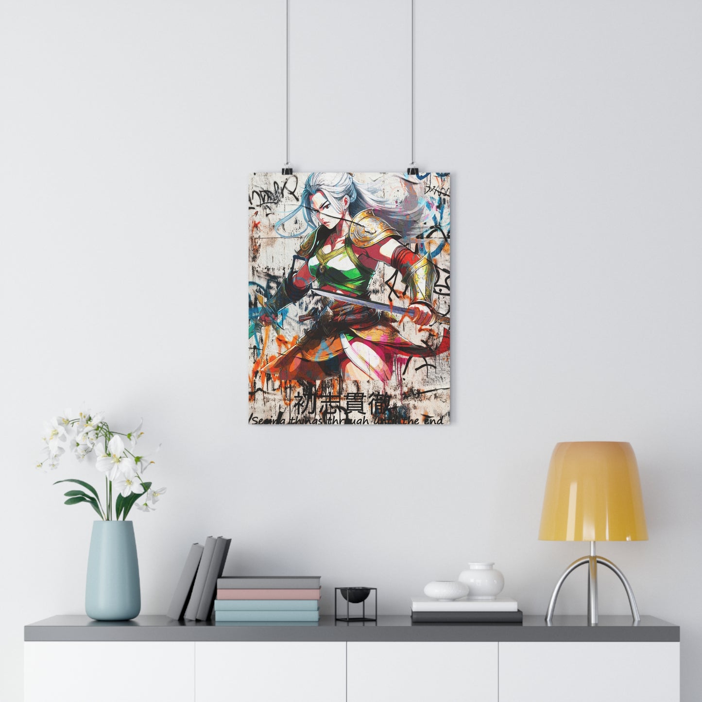 Vibrant Warrior Giclée Art Print - Manga Decor, Wall Art, Anime Gift, Home Gallery, Modern Illustration