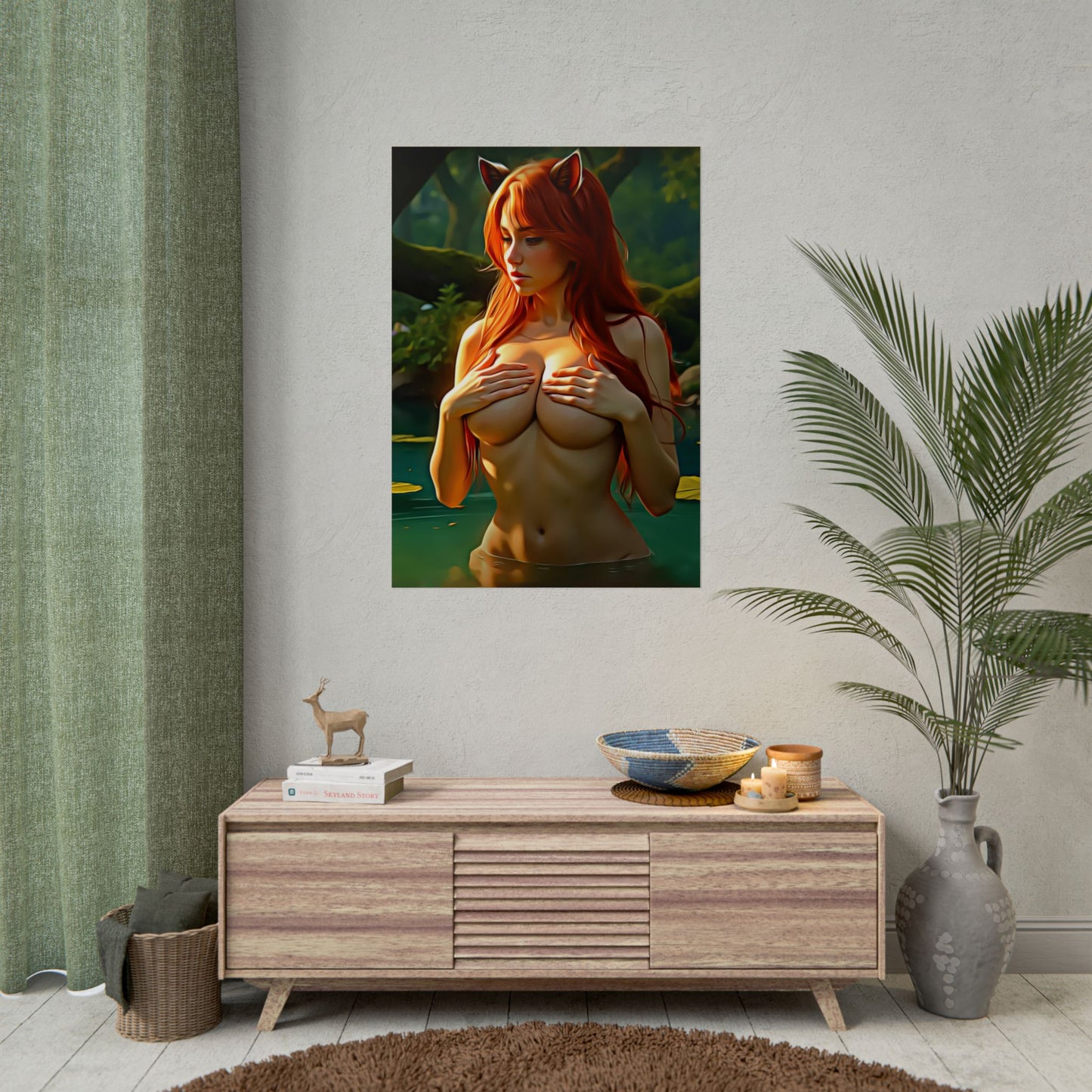 Mystic Forest Guardian – Enchanted Nature Art Oil Painting Print - Rolled Posters