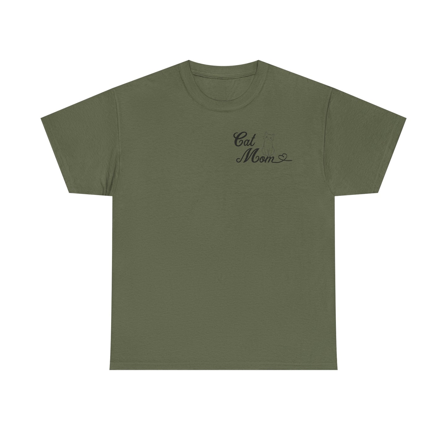 'Cat Mom' Unisex Heavy Cotton Tee - Perfect Gift for Cat Lovers