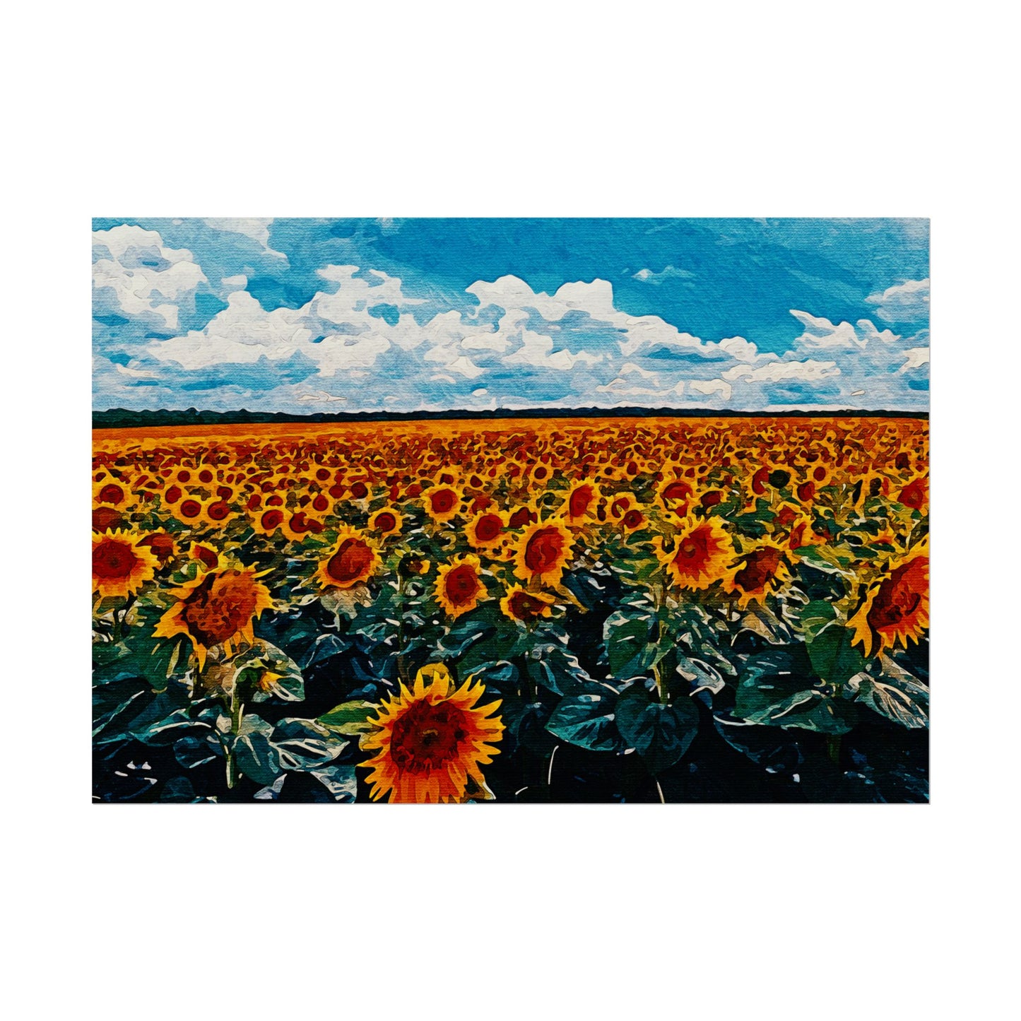 Sunflower Field Rolled Poster - Vibrant Nature Wall Art Decor