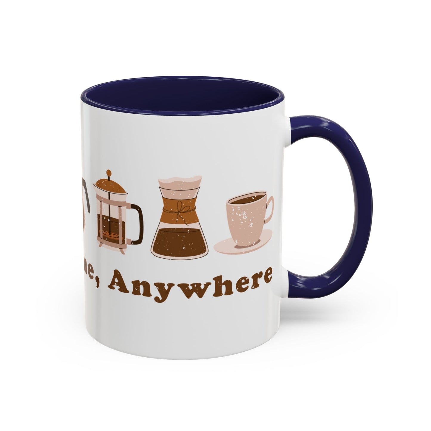 Mug - Coffee Anytime, Anywhere - Retro, vintage Accent Coffee Mug (11oz)
