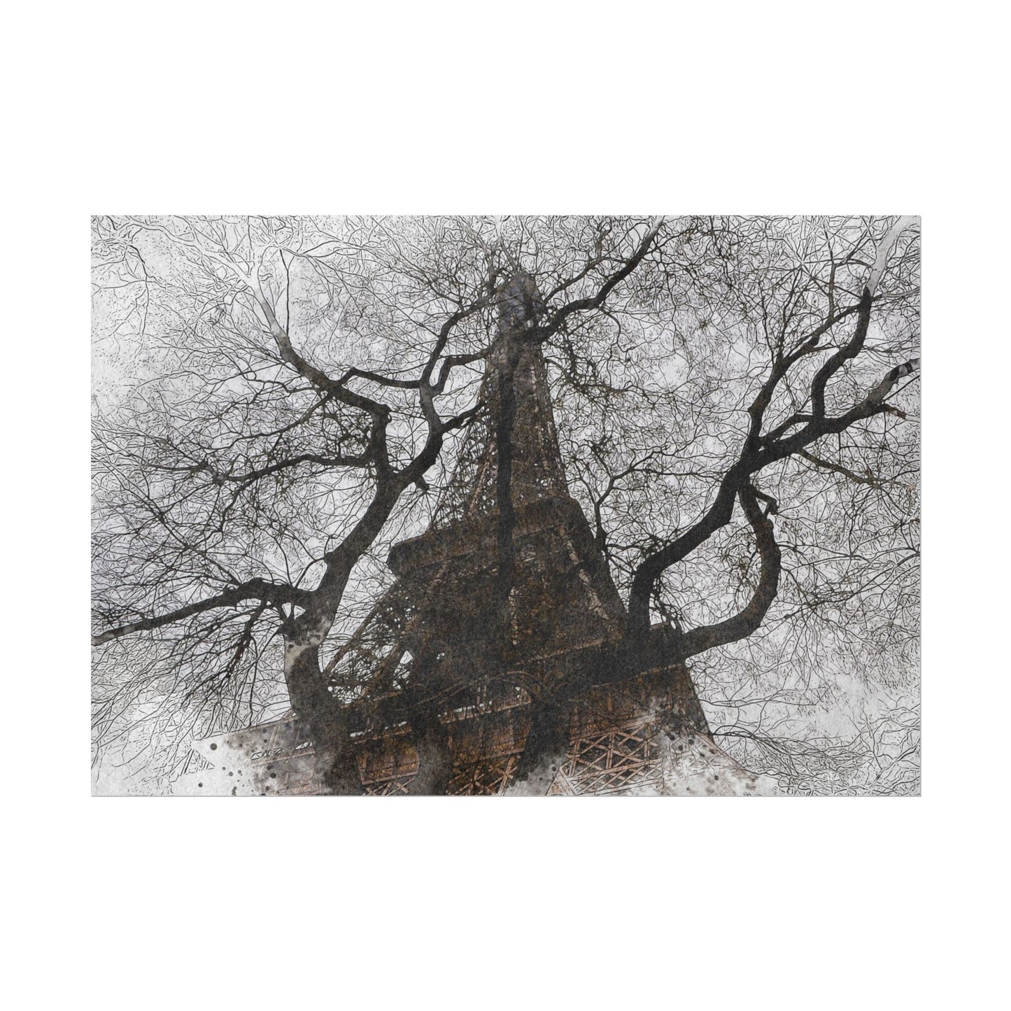 Eiffel Tower Abstract Rolled Poster - Artistic Wall Decor for Home & Office