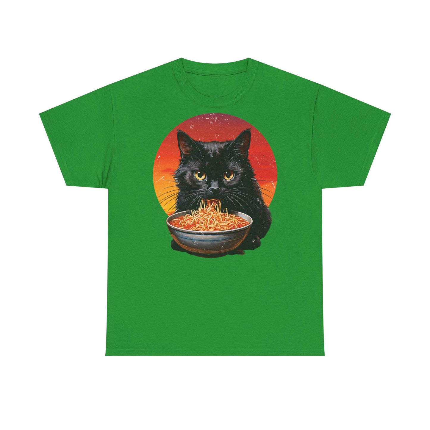 Ramen Cat - Cute Cat with Bowl of Noodles Unisex Heavy Cotton Tee