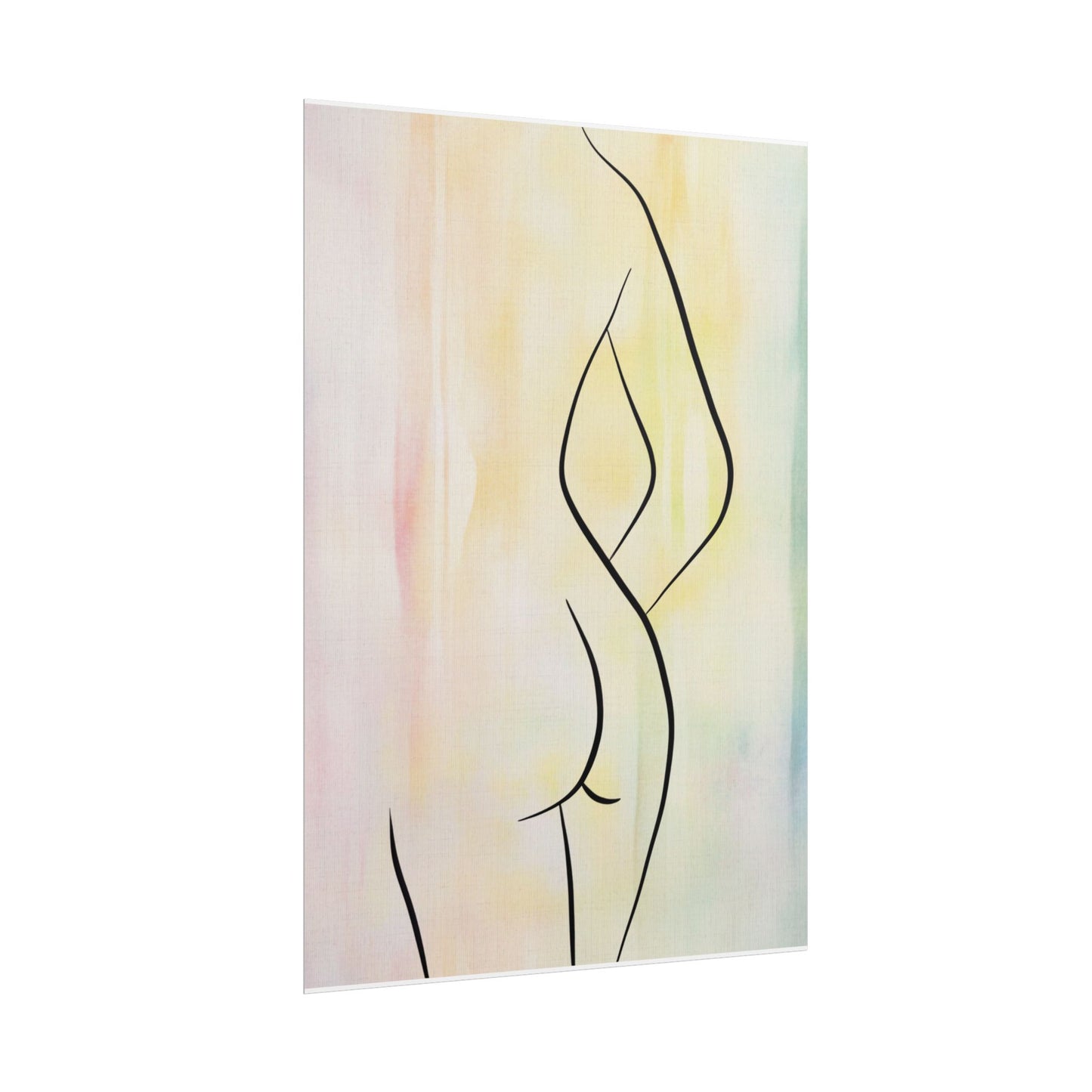 Elegant Abstract Art Rolled Poster - Minimalist Body Line Design for Home Decor